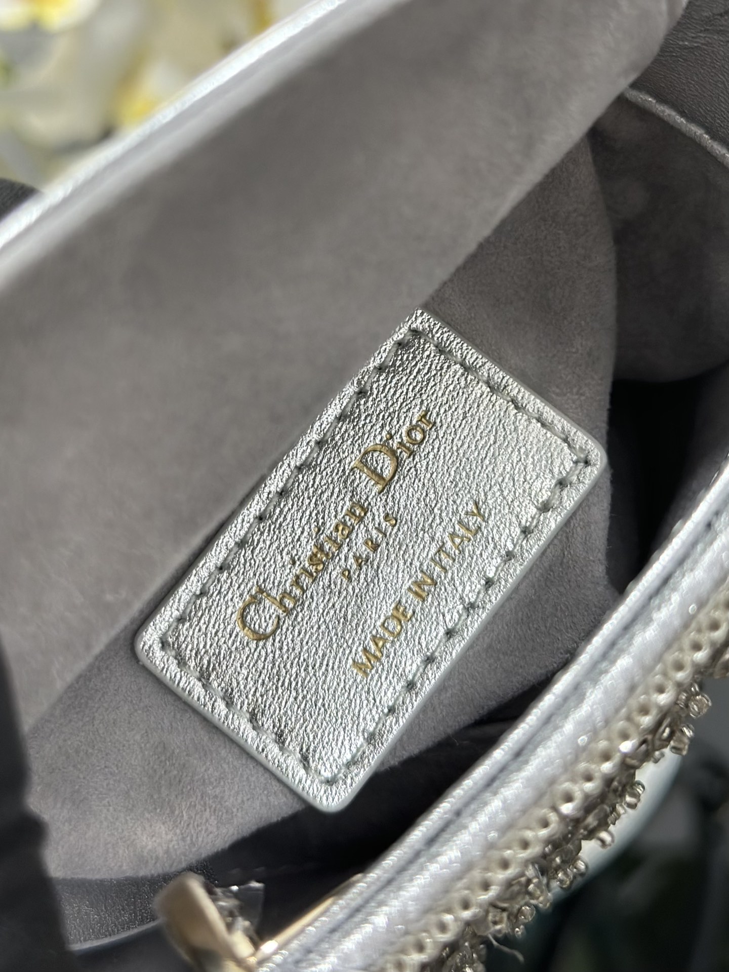 一比一Dior Lady Dior銀色水鑽迷你包 高級感精品女包| 7 一比一Dior Lady Dior銀色水鑽迷你包 高級感精品女包