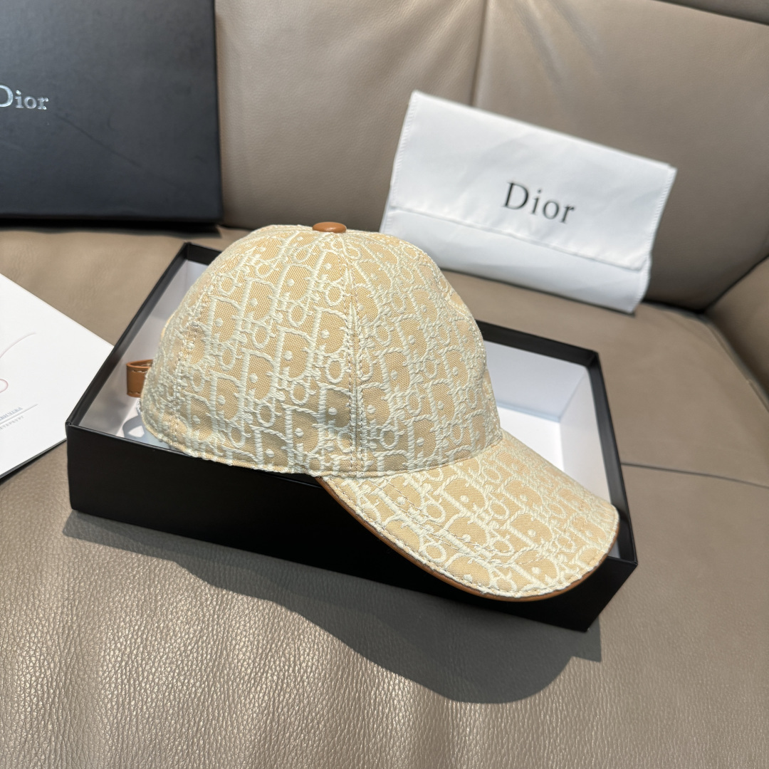 Dior高仿Oblique老花棒球帽米色經典提花鴨舌帽| 13 Dior高仿Oblique老花棒球帽米色經典提花鴨舌帽
