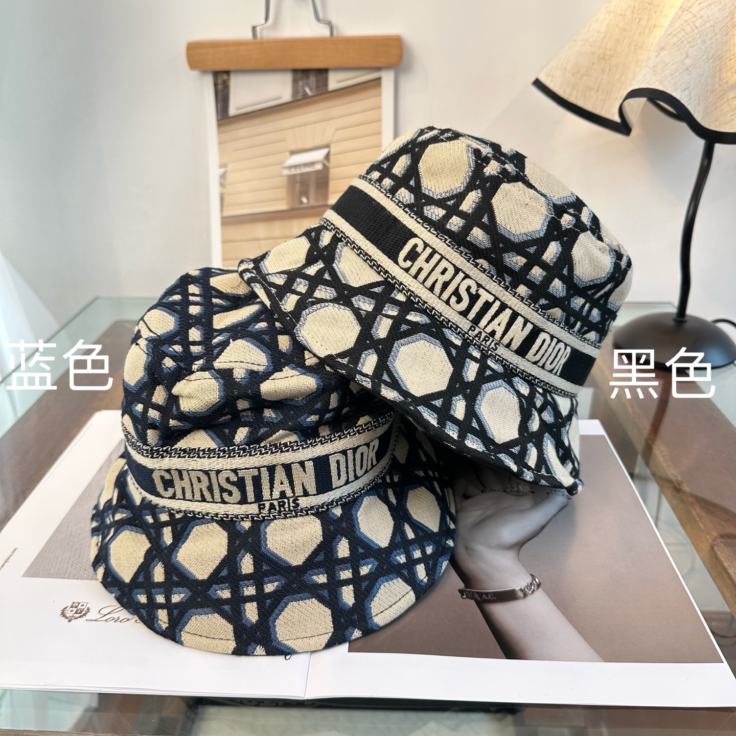 一比一Dior藍色Oblique漁夫帽 精品滿版提花帽| 6 一比一Dior藍色Oblique漁夫帽 精品滿版提花帽
