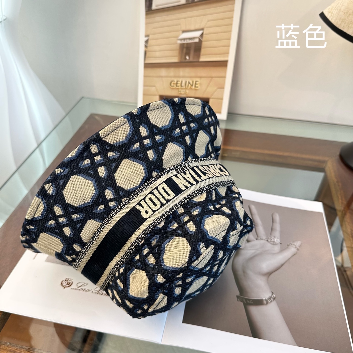 一比一Dior藍色Oblique漁夫帽 精品滿版提花帽| 10 一比一Dior藍色Oblique漁夫帽 精品滿版提花帽