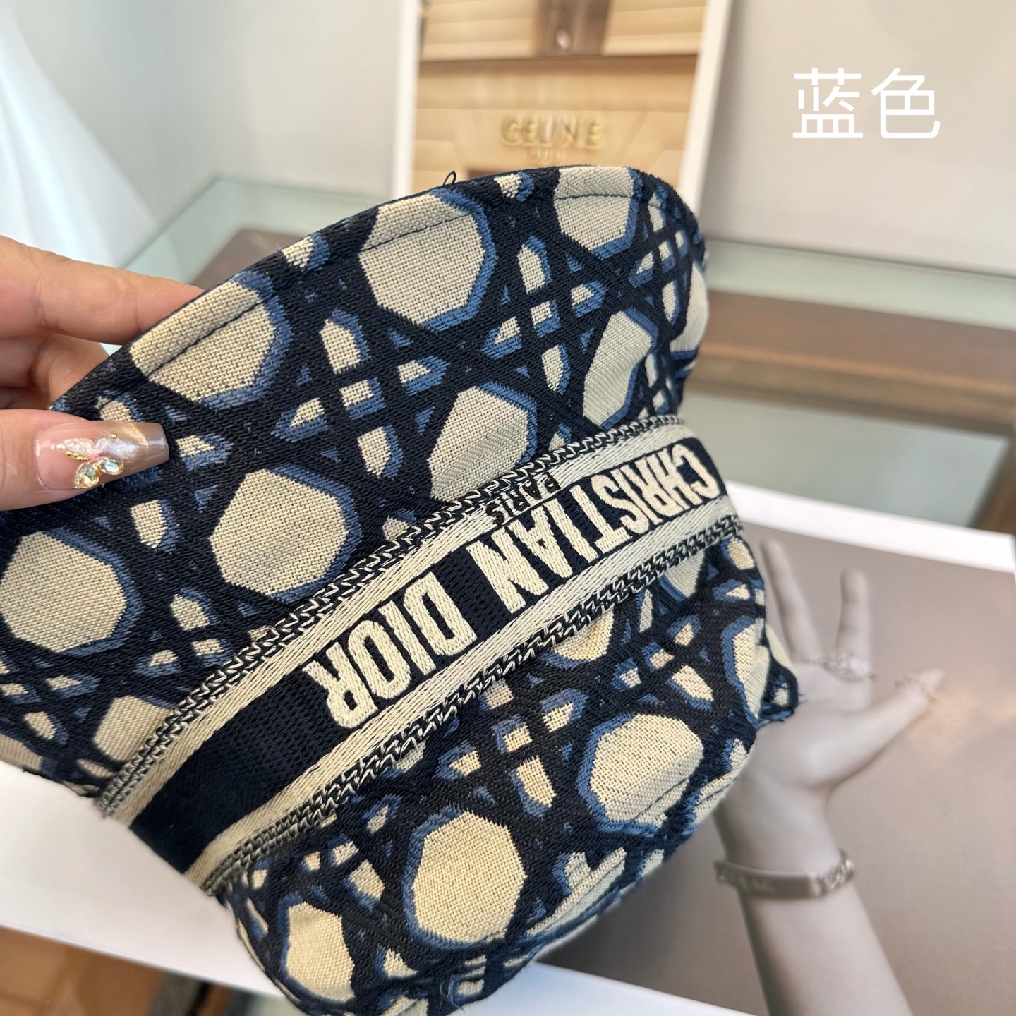 一比一Dior藍色Oblique漁夫帽 精品滿版提花帽| 9 一比一Dior藍色Oblique漁夫帽 精品滿版提花帽