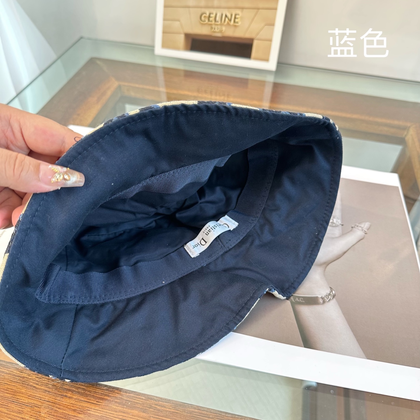 一比一Dior藍色Oblique漁夫帽 精品滿版提花帽| 8 一比一Dior藍色Oblique漁夫帽 精品滿版提花帽