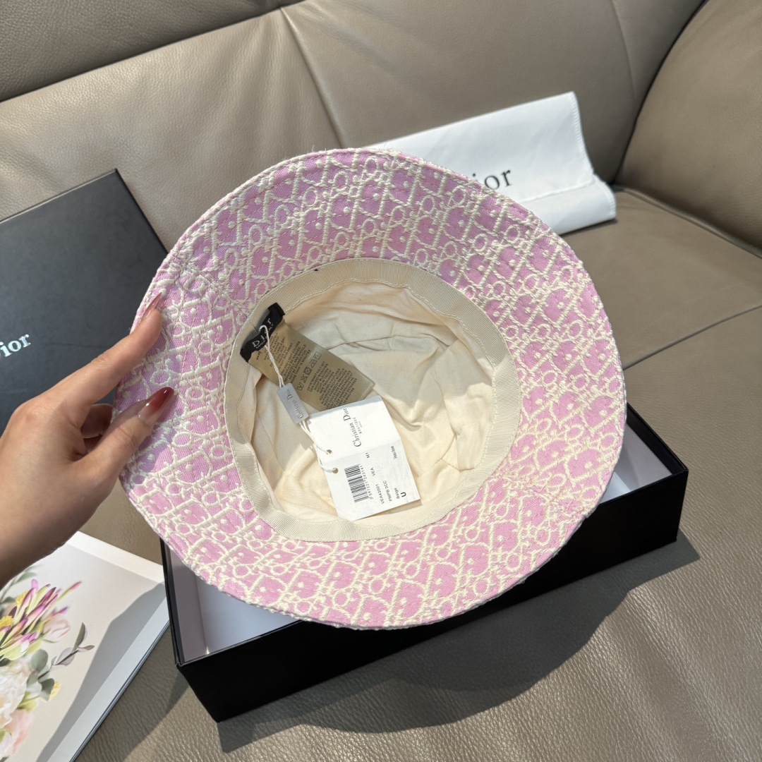 高仿Dior粉色Oblique漁夫帽 滿版老花精品帽| 9 高仿Dior粉色Oblique漁夫帽 滿版老花精品帽