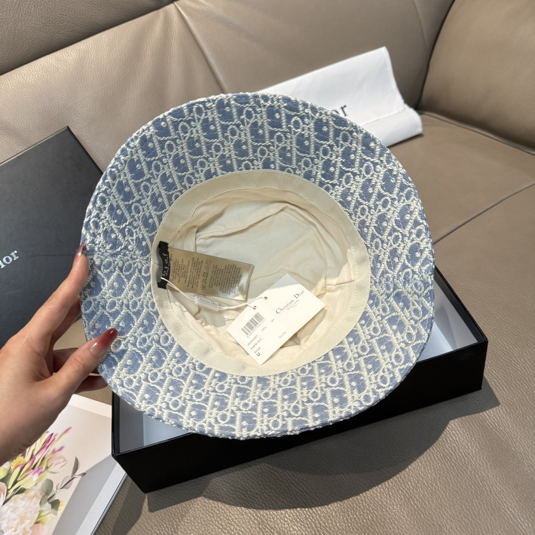 原單Dior藍色老花漁夫帽 精品滿版提花帽款| 10 原單Dior藍色老花漁夫帽 精品滿版提花帽款