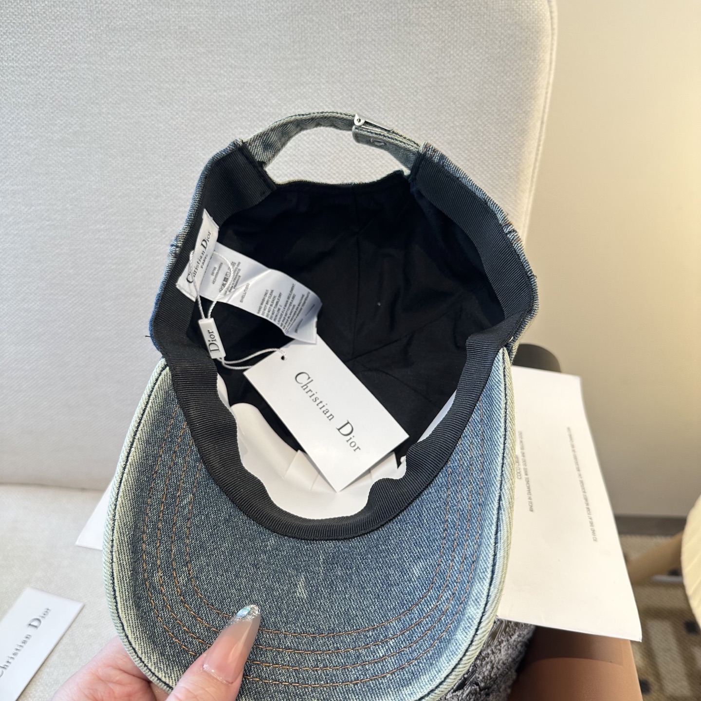 Dior原單淺色牛仔刺繡帽 時尚休閒鴨舌帽| 7 Dior原單淺色牛仔刺繡帽 時尚休閒鴨舌帽