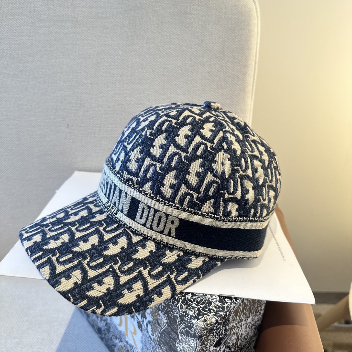 Dior原單深蓝色老花刺繡棒球帽 精品百搭鴨舌帽| 14 Dior原單深蓝色老花刺繡棒球帽 精品百搭鴨舌帽