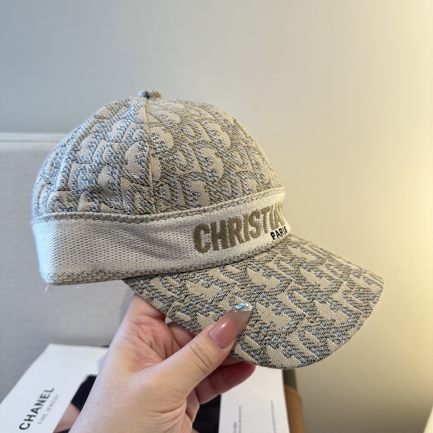 Dior高仿米白老花刺繡棒球帽 精品休閒鴨舌帽| 9 Dior高仿米白老花刺繡棒球帽 精品休閒鴨舌帽