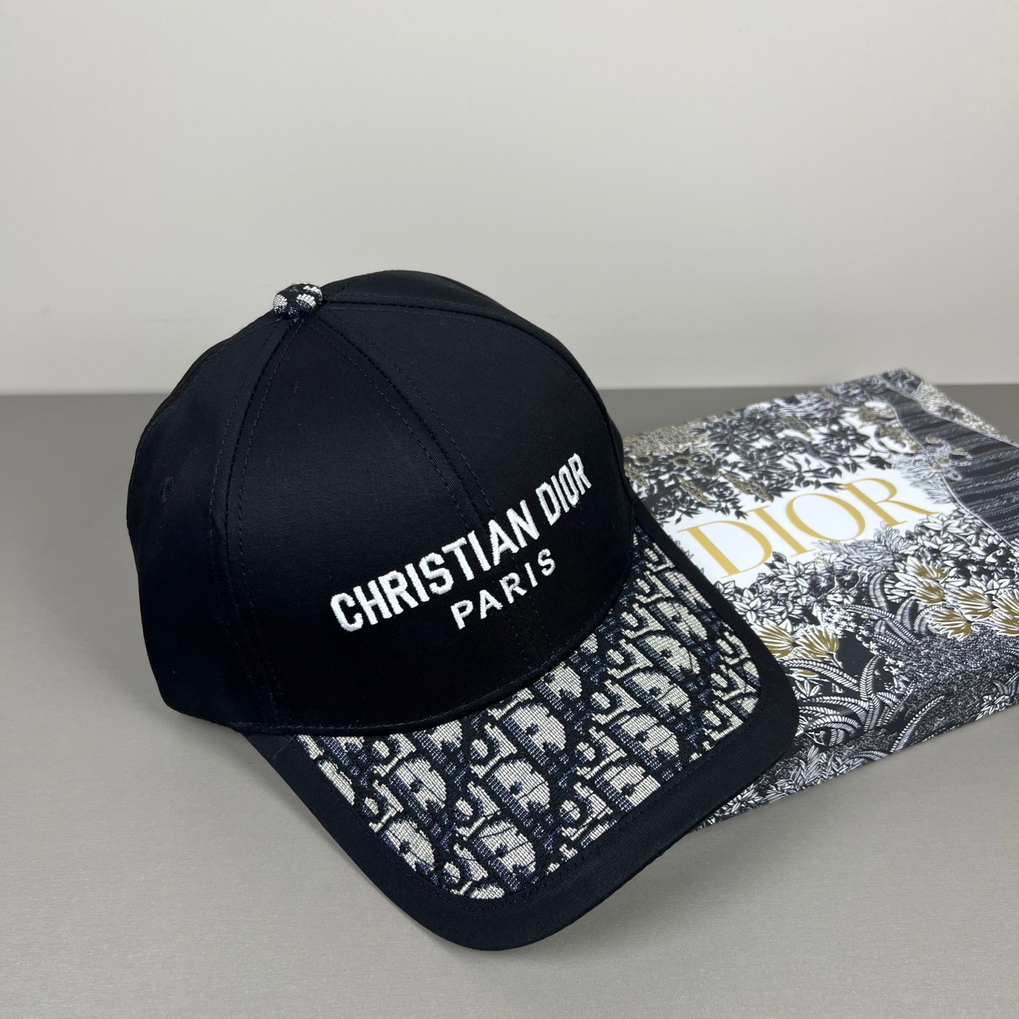 Dior高仿黑色Oblique老花棒球帽 Christian Dior Paris刺繡款| 13 Dior高仿黑色Oblique老花棒球帽 Christian Dior Paris刺繡款