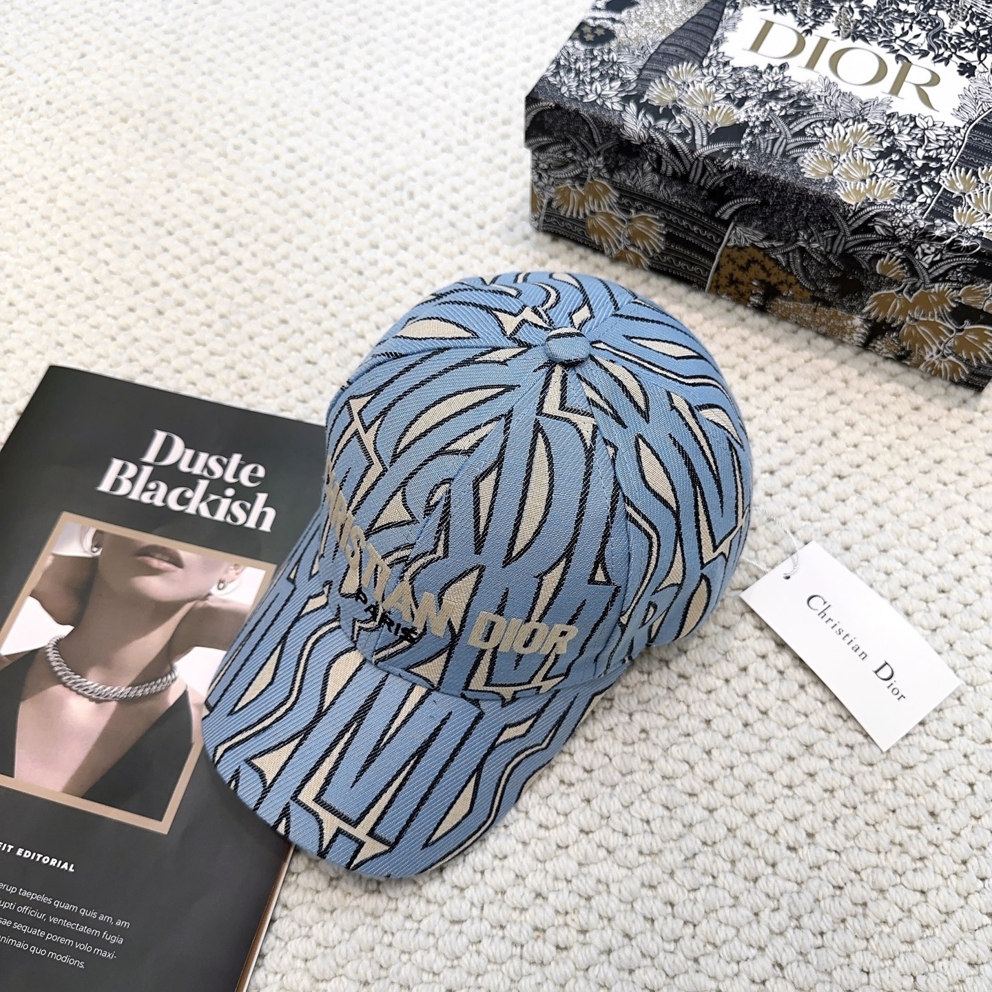 Dior高仿淺藍老花棒球帽精品刺繡鴨舌帽| 10 Dior高仿淺藍老花棒球帽精品刺繡鴨舌帽