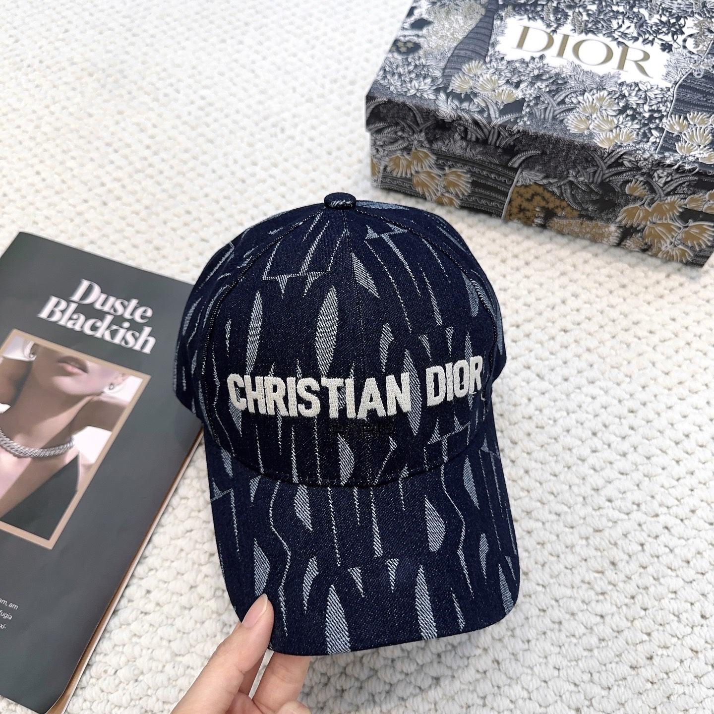 Dior高仿黑色滿版老花棒球帽高級感精品帽款| 14 Dior高仿黑色滿版老花棒球帽高級感精品帽款