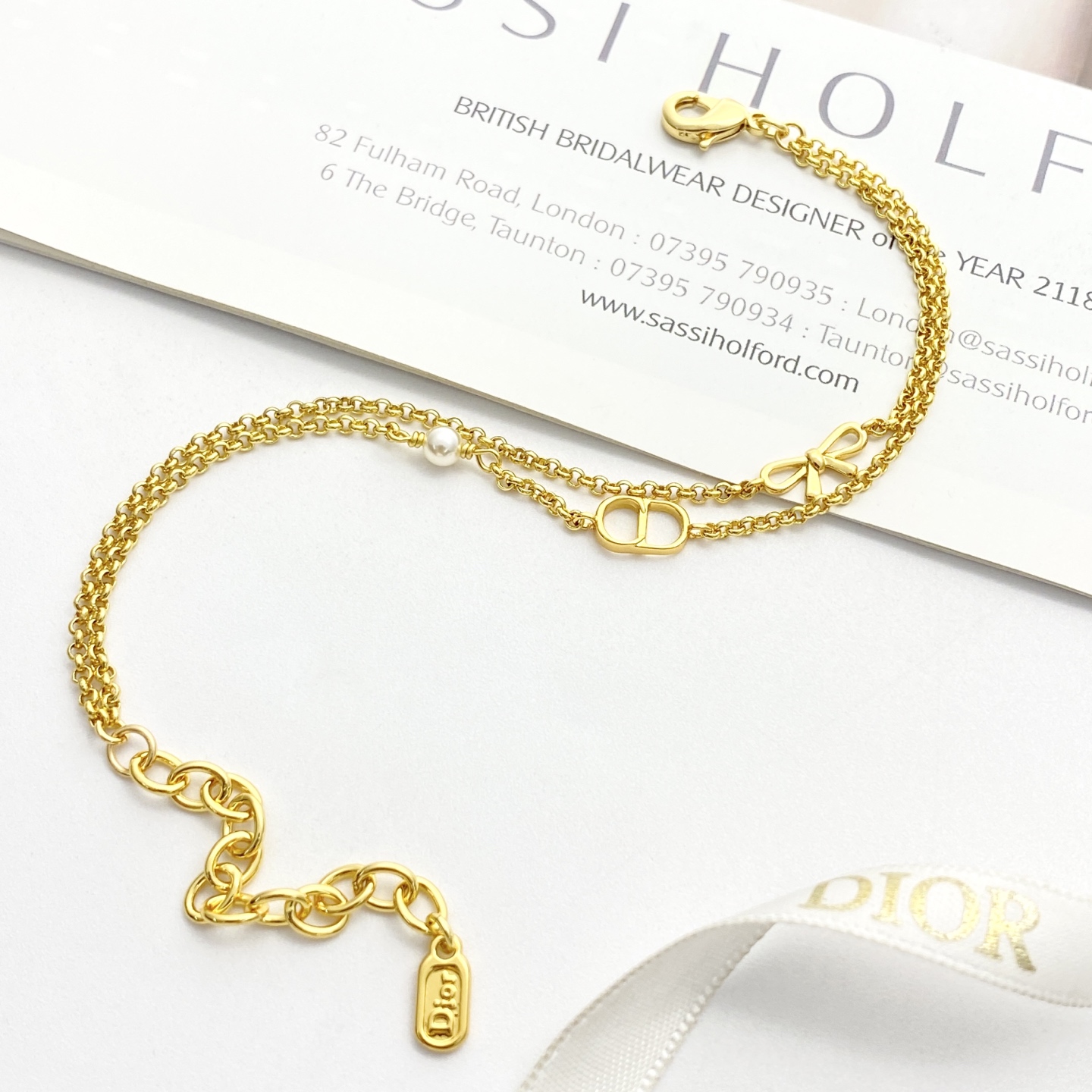 Dior高仿CD蝴蝶結雙層手鍊輕奢氣質女款飾品| 8 Dior高仿CD蝴蝶結雙層手鍊輕奢氣質女款飾品