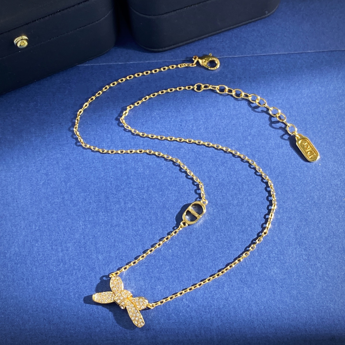 Dior一比一滿鑽蝴蝶結項鍊精緻版法式女款飾品| 14 Dior一比一滿鑽蝴蝶結項鍊精緻版法式女款飾品