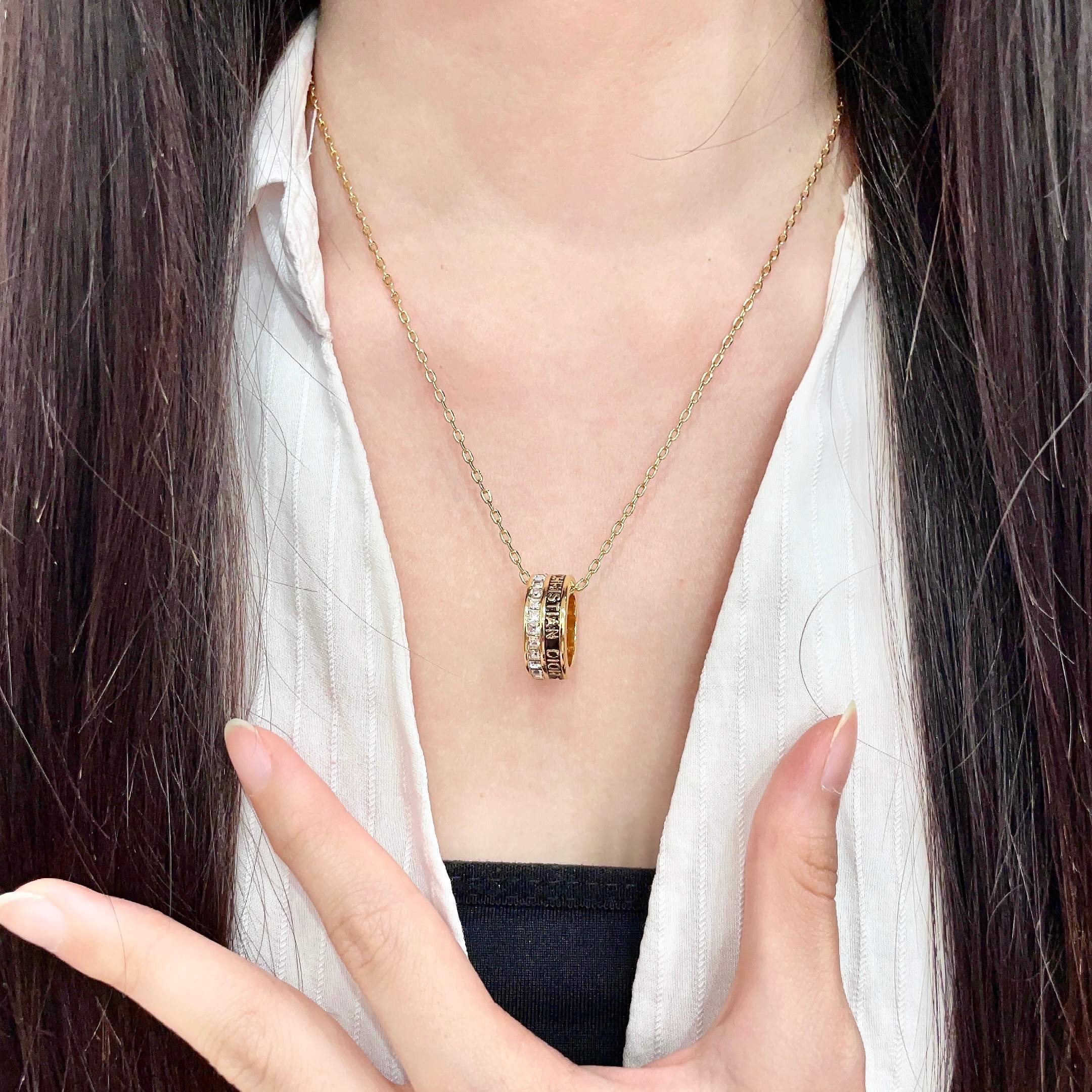 高仿Dior雙環滿鑽項鍊 女士高級感鎖骨鏈時尚飾品| 6 高仿Dior雙環滿鑽項鍊 女士高級感鎖骨鏈時尚飾品