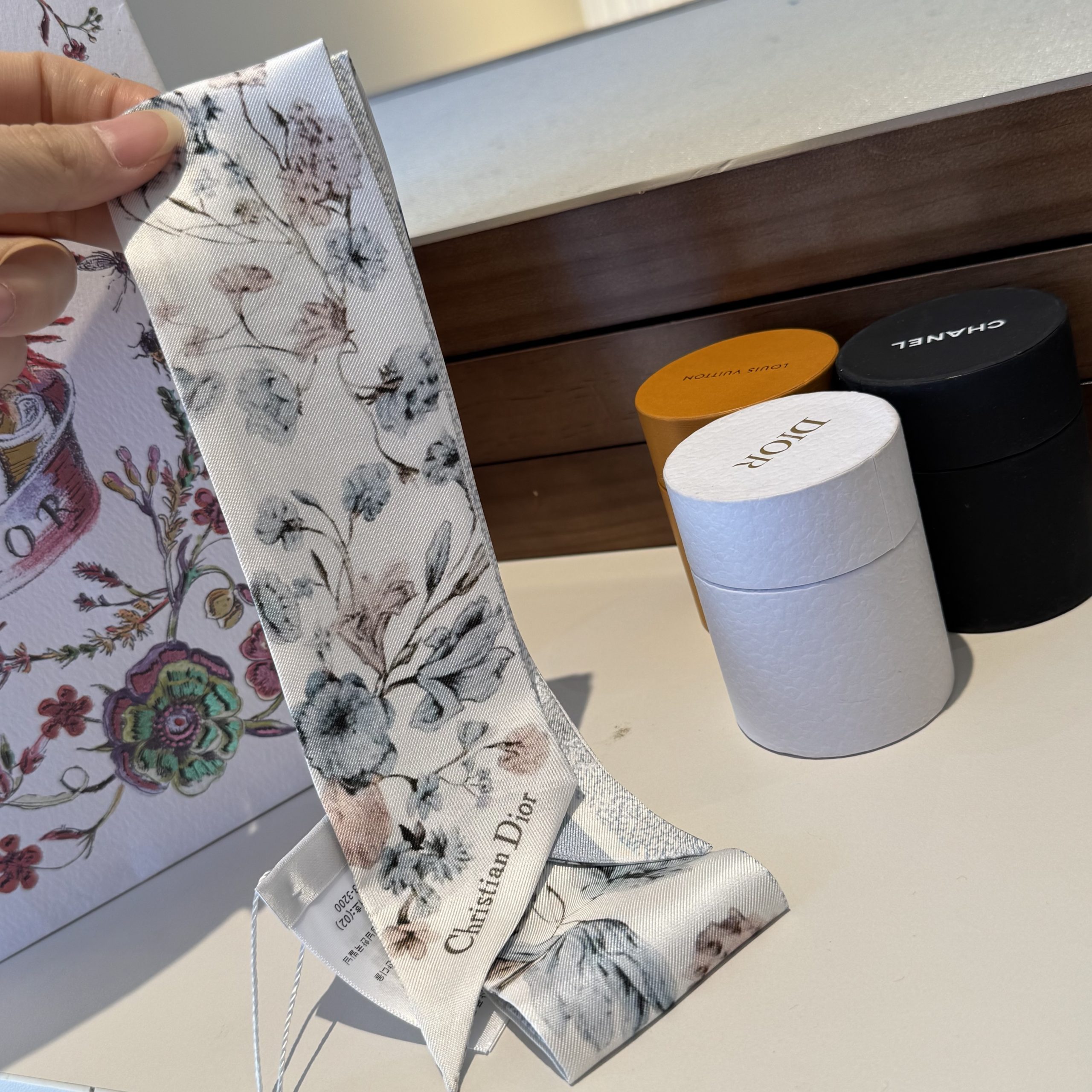 Dior一比一花卉絲巾印花髮帶高級感精品絲帶| 11 Dior一比一花卉絲巾印花髮帶高級感精品絲帶