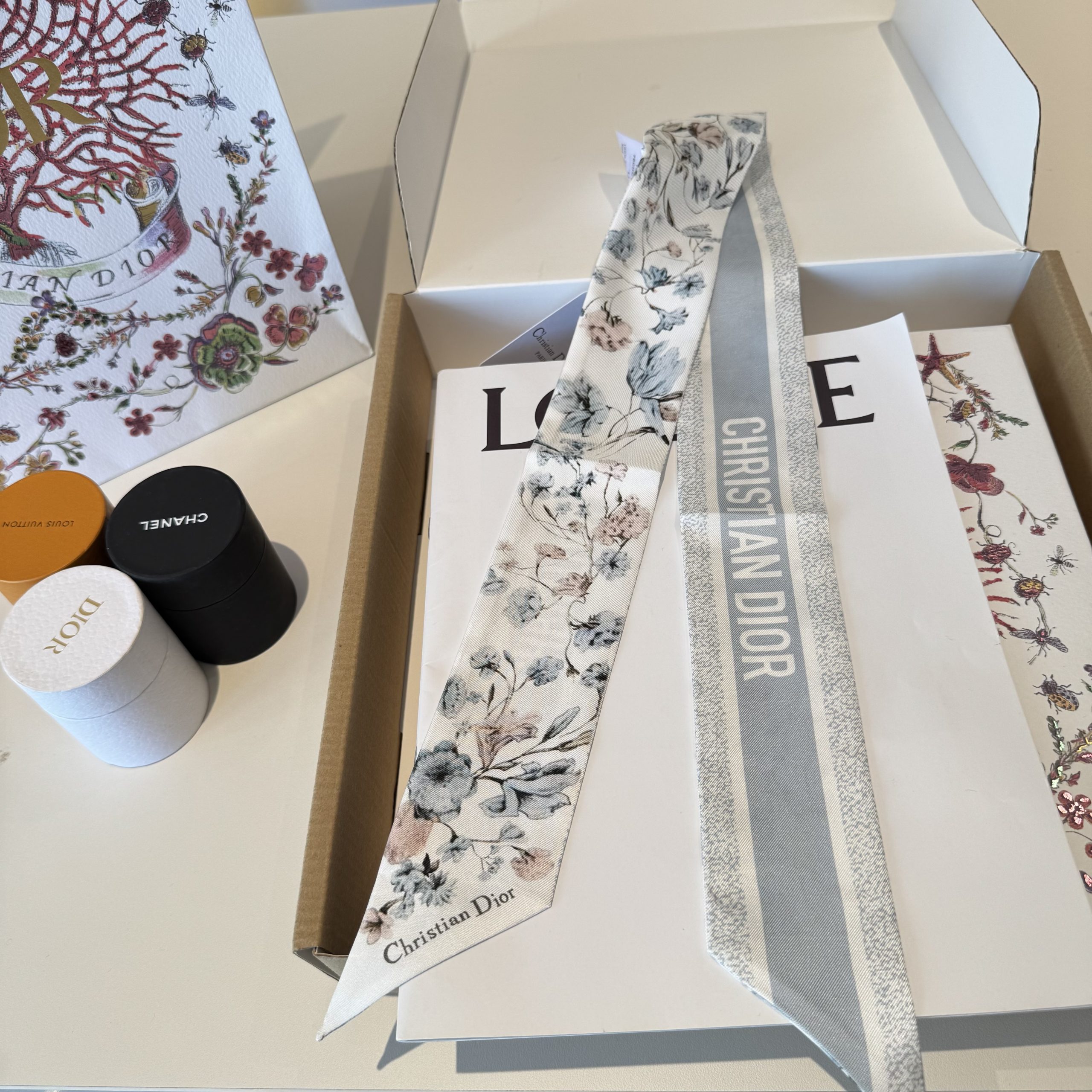 Dior一比一花卉絲巾印花髮帶高級感精品絲帶| 9 Dior一比一花卉絲巾印花髮帶高級感精品絲帶