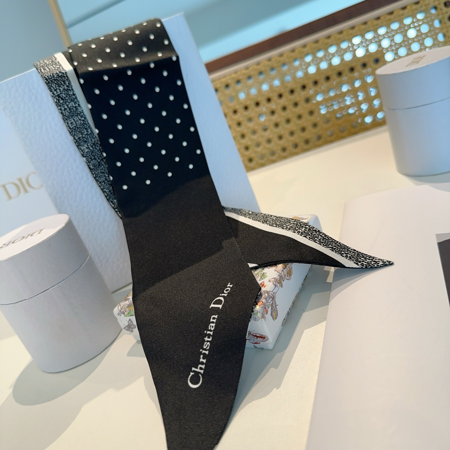 Dior一比一星芒印花絲巾髮帶 粉色雙面窄版精品飄帶| 11 Dior一比一星芒印花絲巾髮帶 粉色雙面窄版精品飄帶