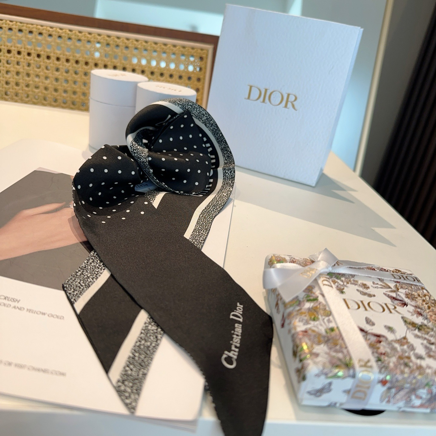 Dior一比一星芒印花絲巾髮帶 粉色雙面窄版精品飄帶| 9 Dior一比一星芒印花絲巾髮帶 粉色雙面窄版精品飄帶