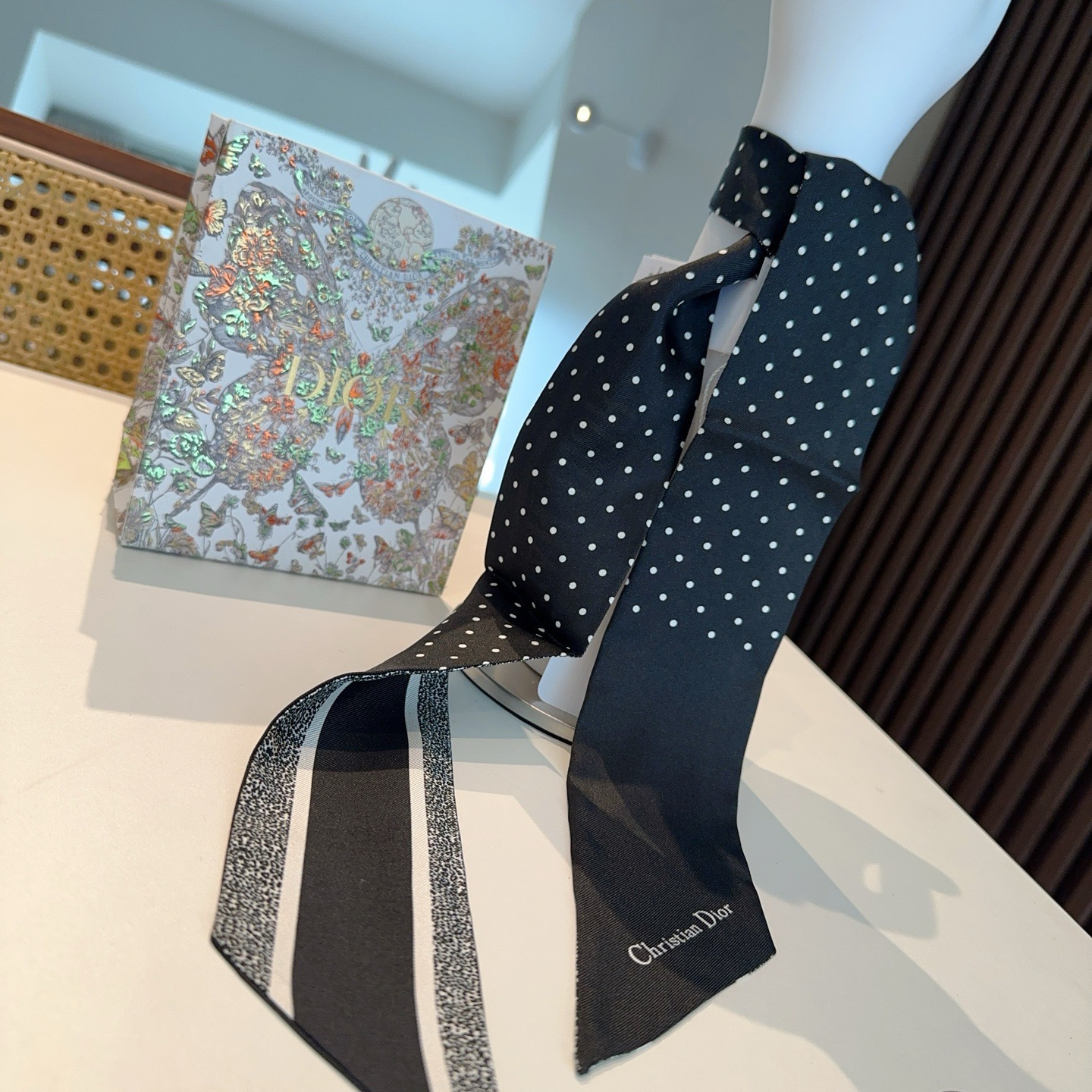 Dior一比一星芒印花絲巾髮帶 粉色雙面窄版精品飄帶| 8 Dior一比一星芒印花絲巾髮帶 粉色雙面窄版精品飄帶