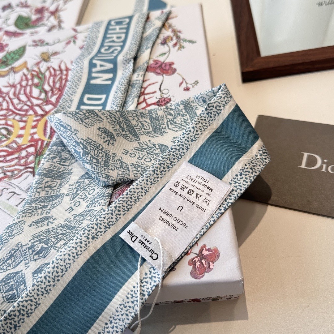 Dior高仿地圖印花絲巾髮帶 藍灰雙面窄版精品飄帶| 11 Dior高仿地圖印花絲巾髮帶 藍灰雙面窄版精品飄帶