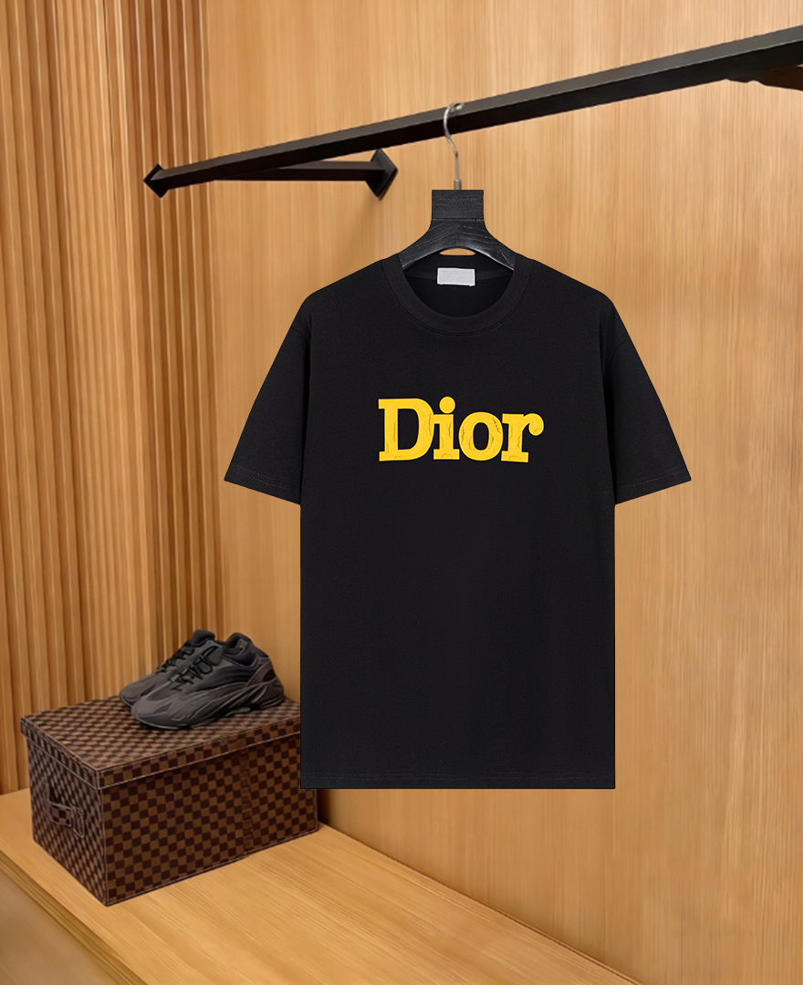 Dior高仿立體字母印花短袖T恤男女同款潮流寬鬆半袖