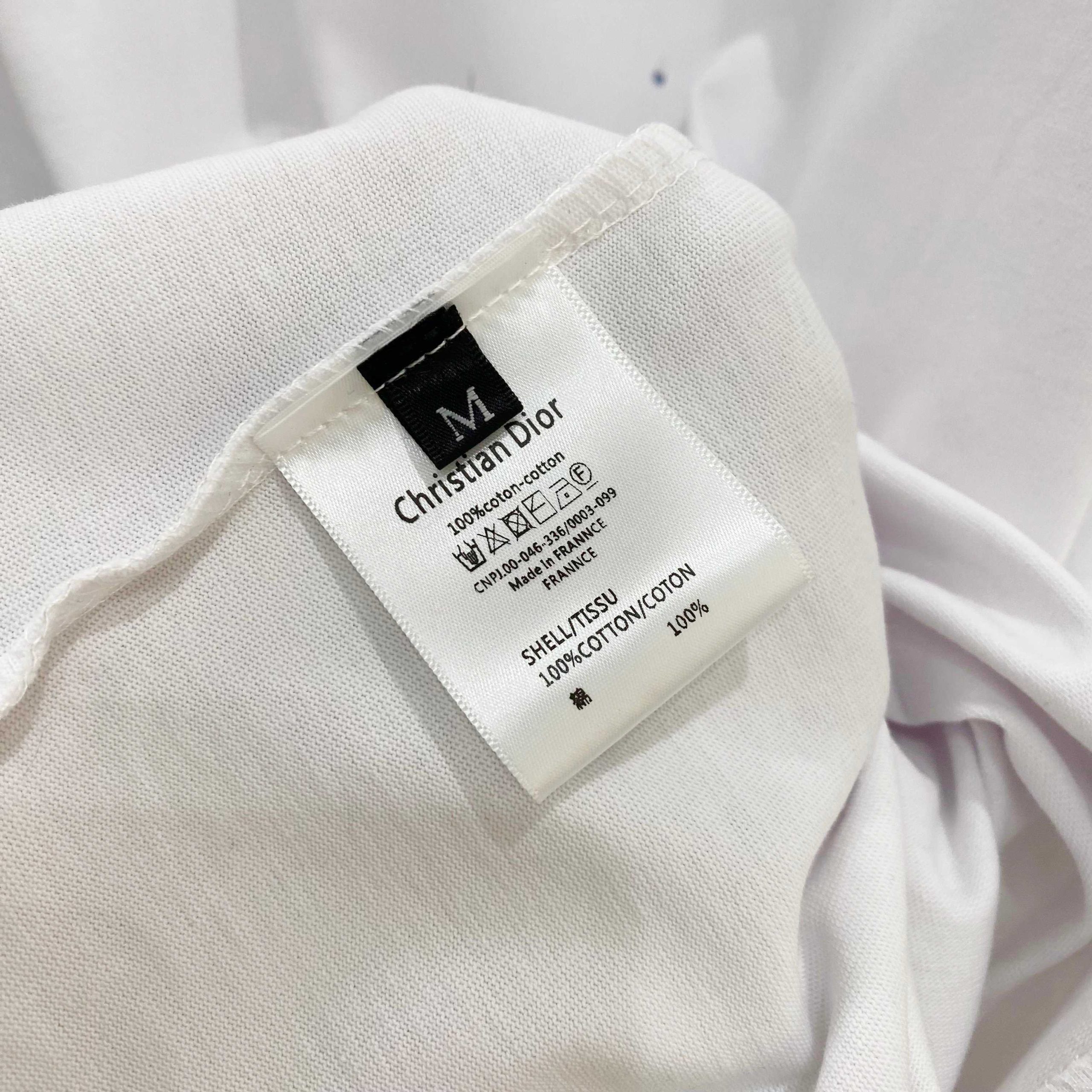 Dior原單藍色潑墨字母短袖T恤精品寬鬆男女上衣| 7 Dior原單藍色潑墨字母短袖T恤精品寬鬆男女上衣