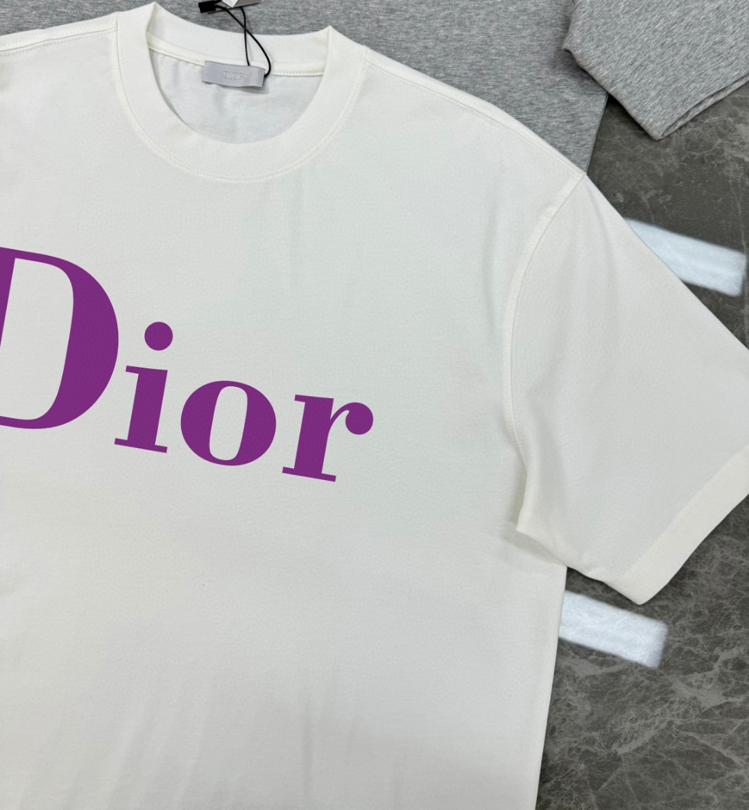 Dior高仿螢光字母黑色短袖T恤潮流男女休閒上衣| 17 Dior高仿螢光字母黑色短袖T恤潮流男女休閒上衣