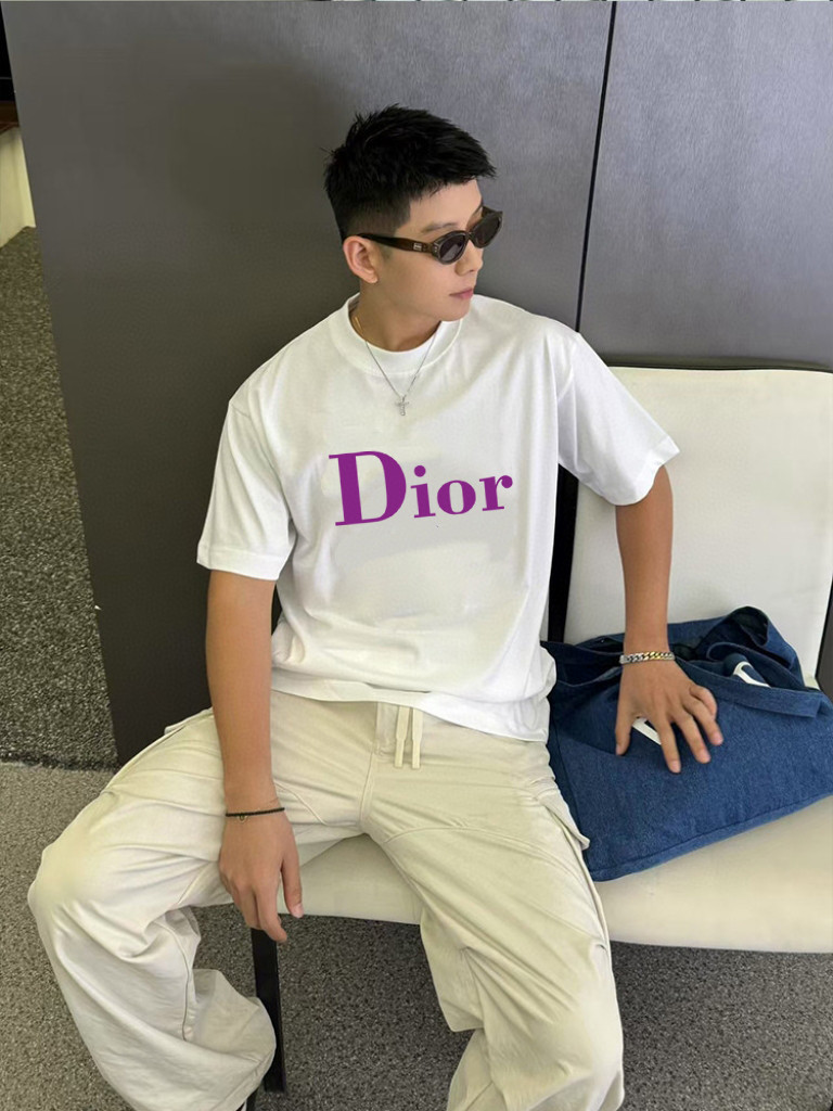 Dior高仿螢光字母黑色短袖T恤潮流男女休閒上衣| 11 Dior高仿螢光字母黑色短袖T恤潮流男女休閒上衣