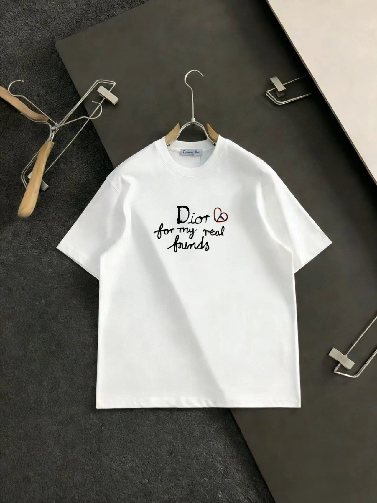 Dior高仿愛心字母刺繡短袖T恤男女同款休閒上衣| 14 Dior高仿愛心字母刺繡短袖T恤男女同款休閒上衣
