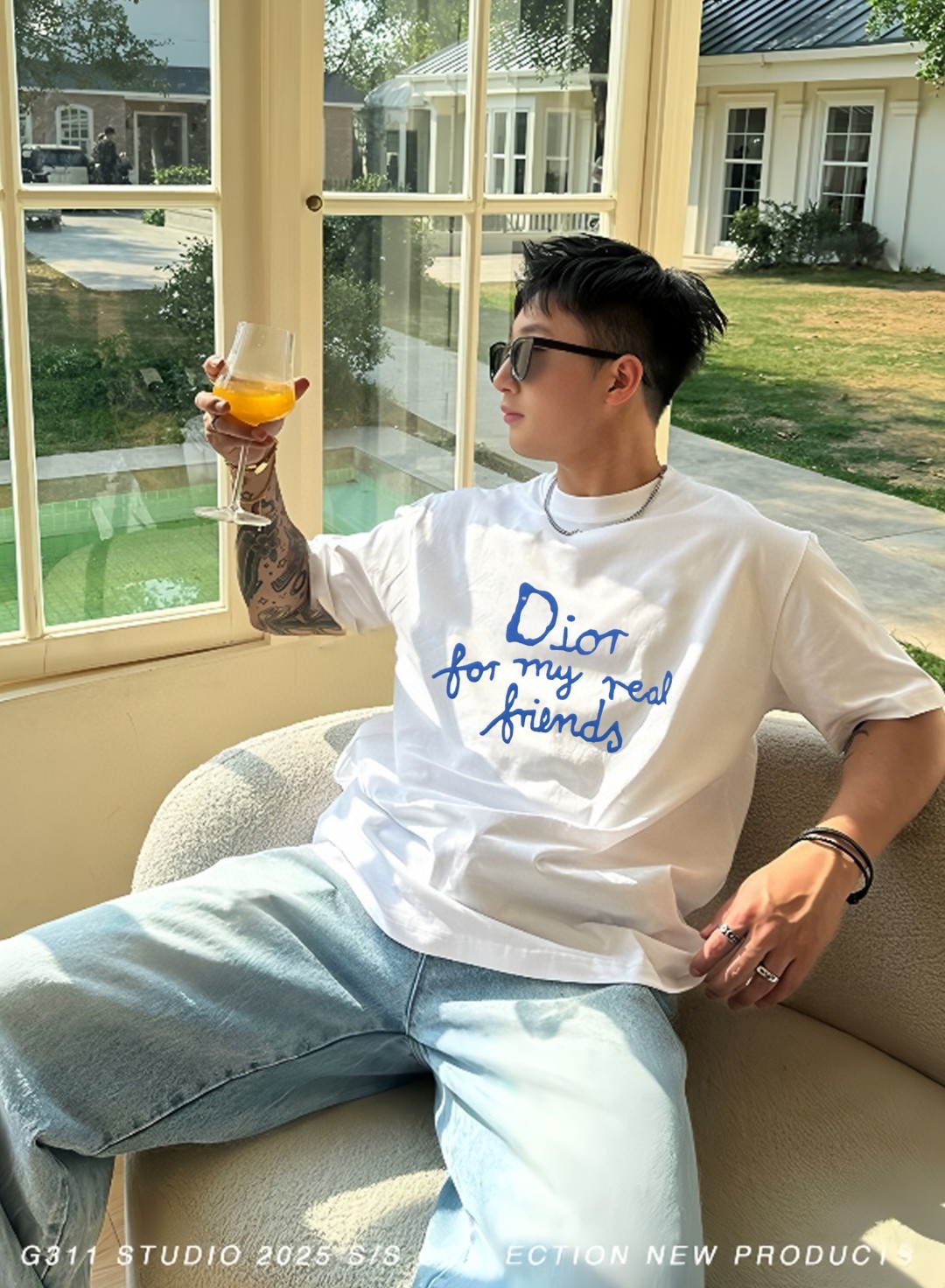 Dior復刻手寫字母寬鬆短袖T恤潮流百搭男女同款| 8 Dior復刻手寫字母寬鬆短袖T恤潮流百搭男女同款
