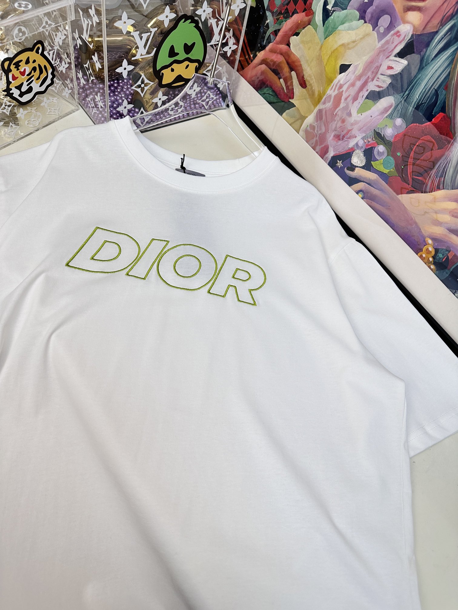 原單Dior刺繡字母七分袖寬鬆T恤簡約休閒款| 14 原單Dior刺繡字母七分袖寬鬆T恤簡約休閒款