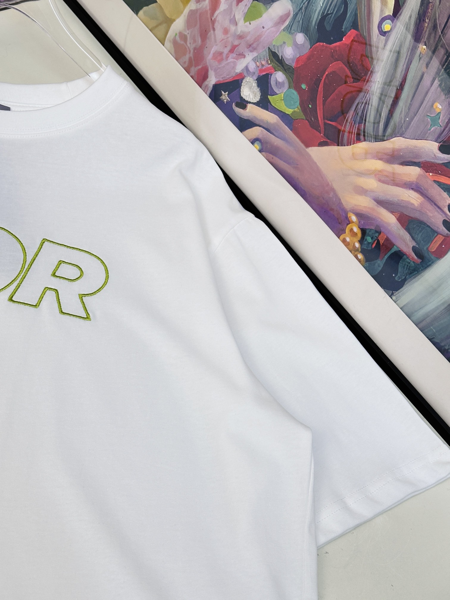 原單Dior刺繡字母七分袖寬鬆T恤簡約休閒款| 11 原單Dior刺繡字母七分袖寬鬆T恤簡約休閒款