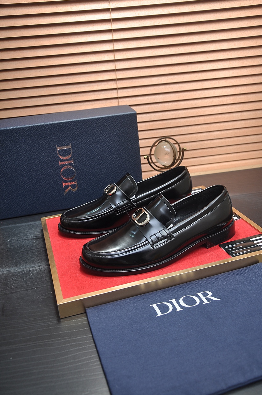 Dior高仿亮面CD扣樂福皮鞋 男士商務休閒皮鞋| 13 Dior高仿亮面CD扣樂福皮鞋 男士商務休閒皮鞋