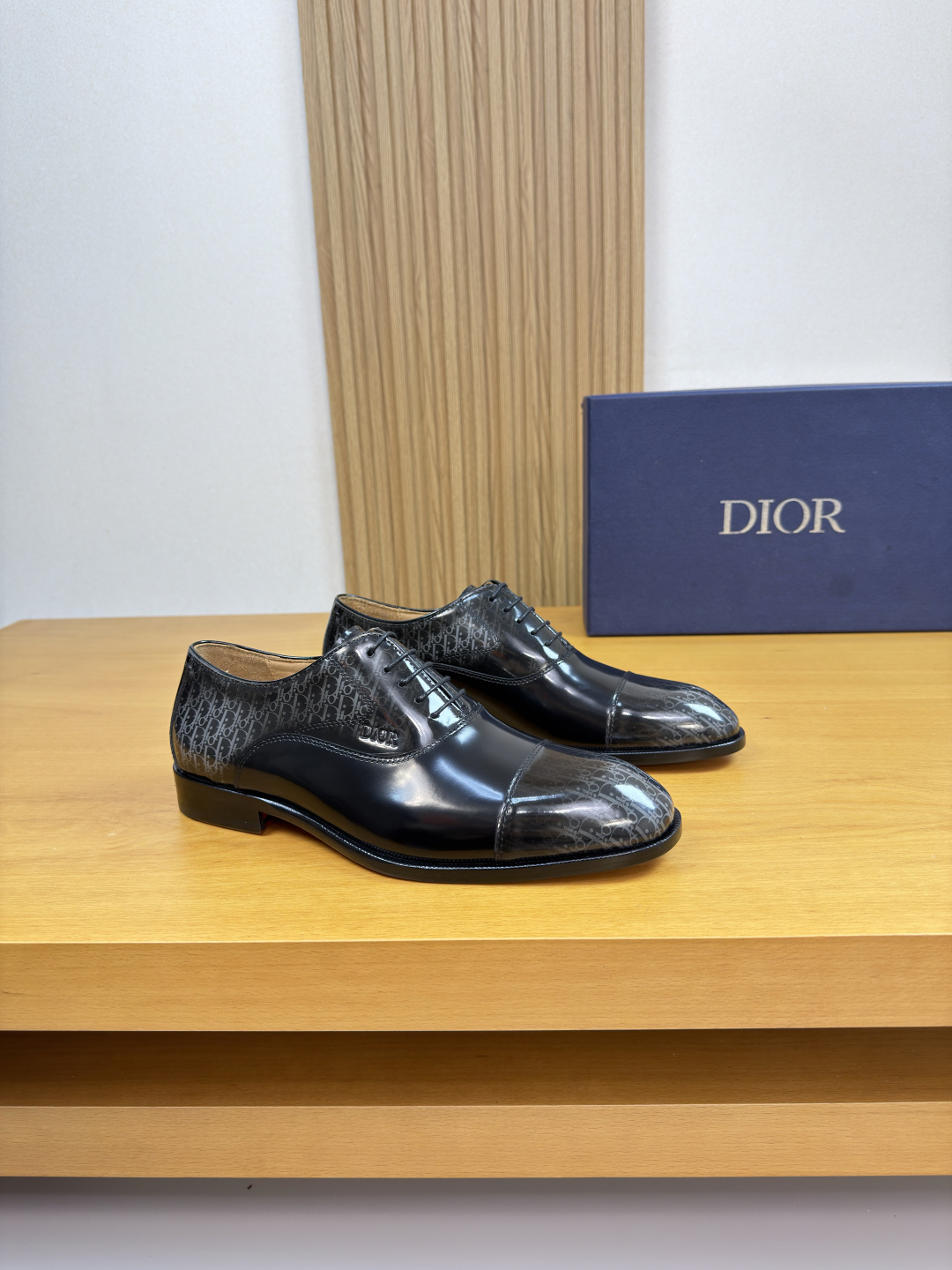 Dior高仿老花拼接牛津皮鞋 男士經典商務正裝皮鞋| 6 Dior高仿老花拼接牛津皮鞋 男士經典商務正裝皮鞋