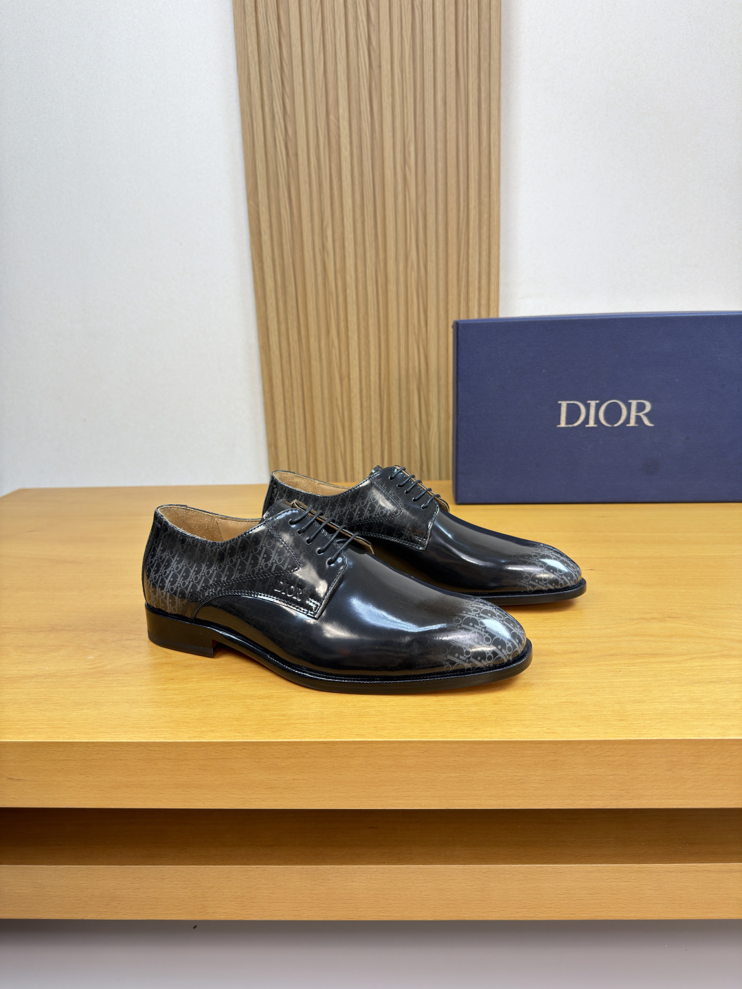 Dior原單老花亮面牛津皮鞋 男士高端正式皮鞋| 6 Dior原單老花亮面牛津皮鞋 男士高端正式皮鞋