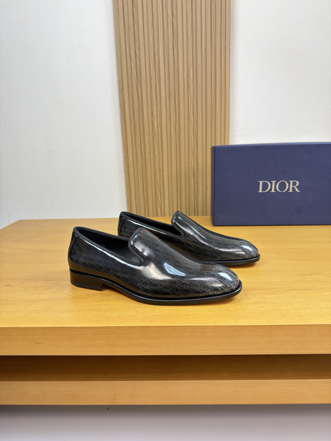 Dior高仿老花套腳皮鞋 男士休閒商務一腳蹬皮鞋