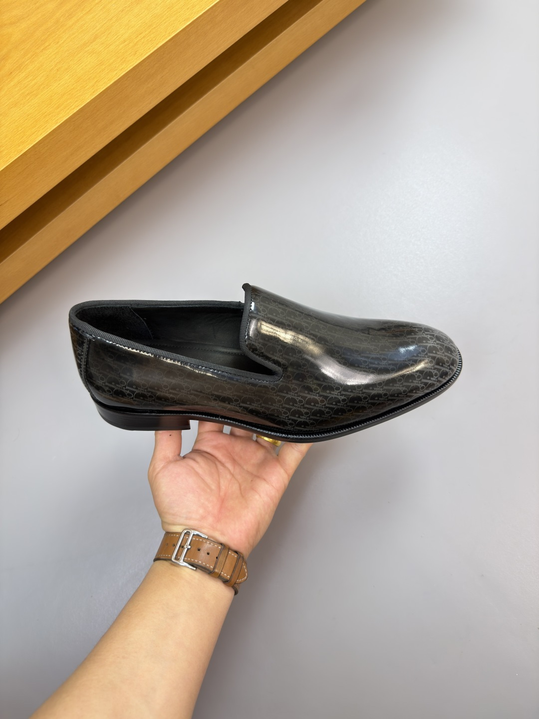 Dior高仿老花套腳皮鞋 男士休閒商務一腳蹬皮鞋| 12 Dior高仿老花套腳皮鞋 男士休閒商務一腳蹬皮鞋