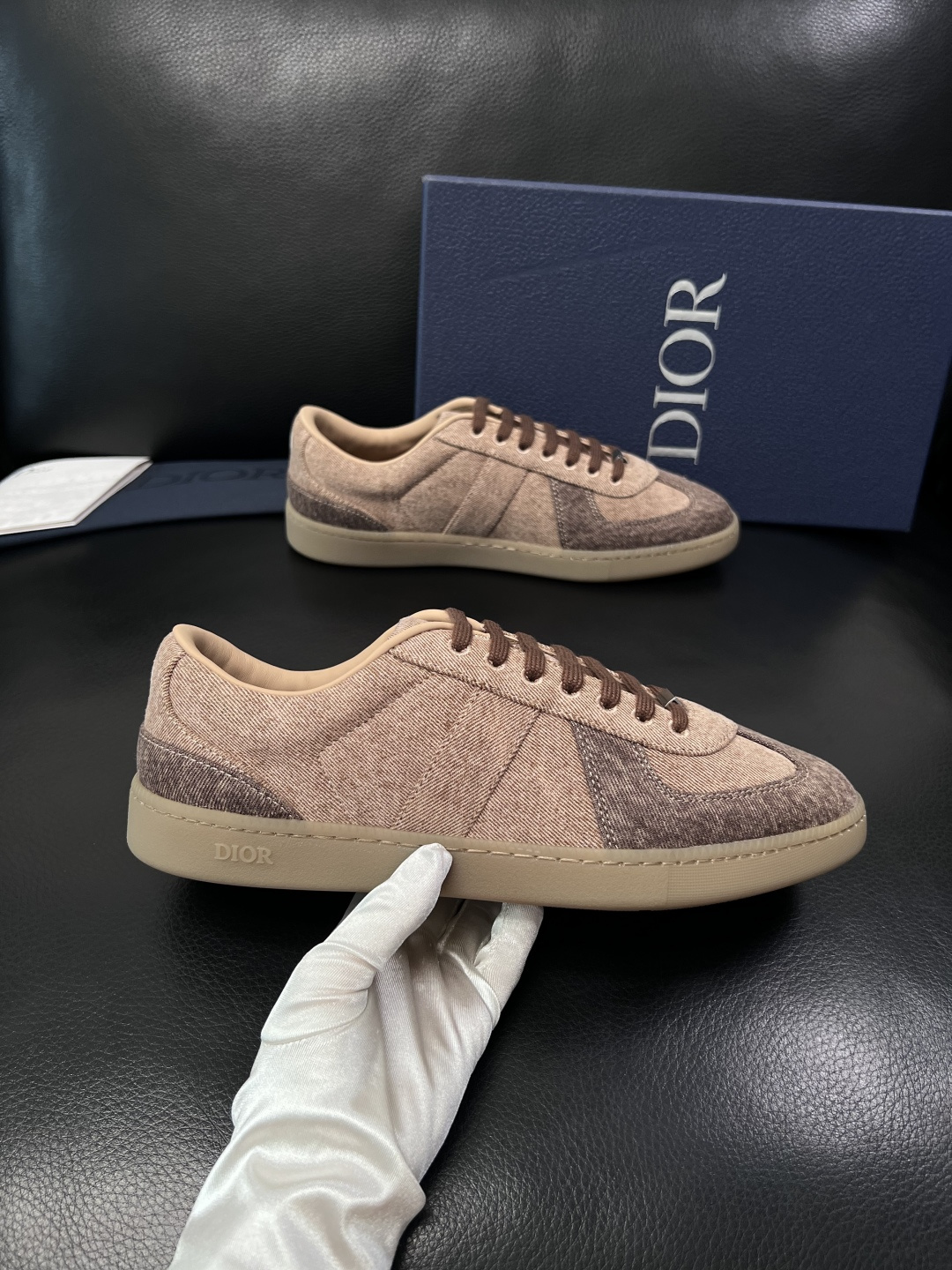 Dior 一比一棕色復古拼接低幫休閒鞋 百搭運動鞋| 12 Dior 一比一棕色復古拼接低幫休閒鞋 百搭運動鞋