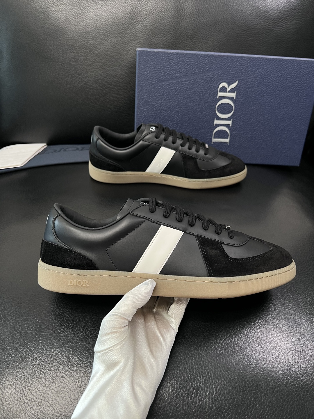 Dior 原單黑白拼接低幫運動鞋 經典休閒板鞋| 12 Dior 原單黑白拼接低幫運動鞋 經典休閒板鞋