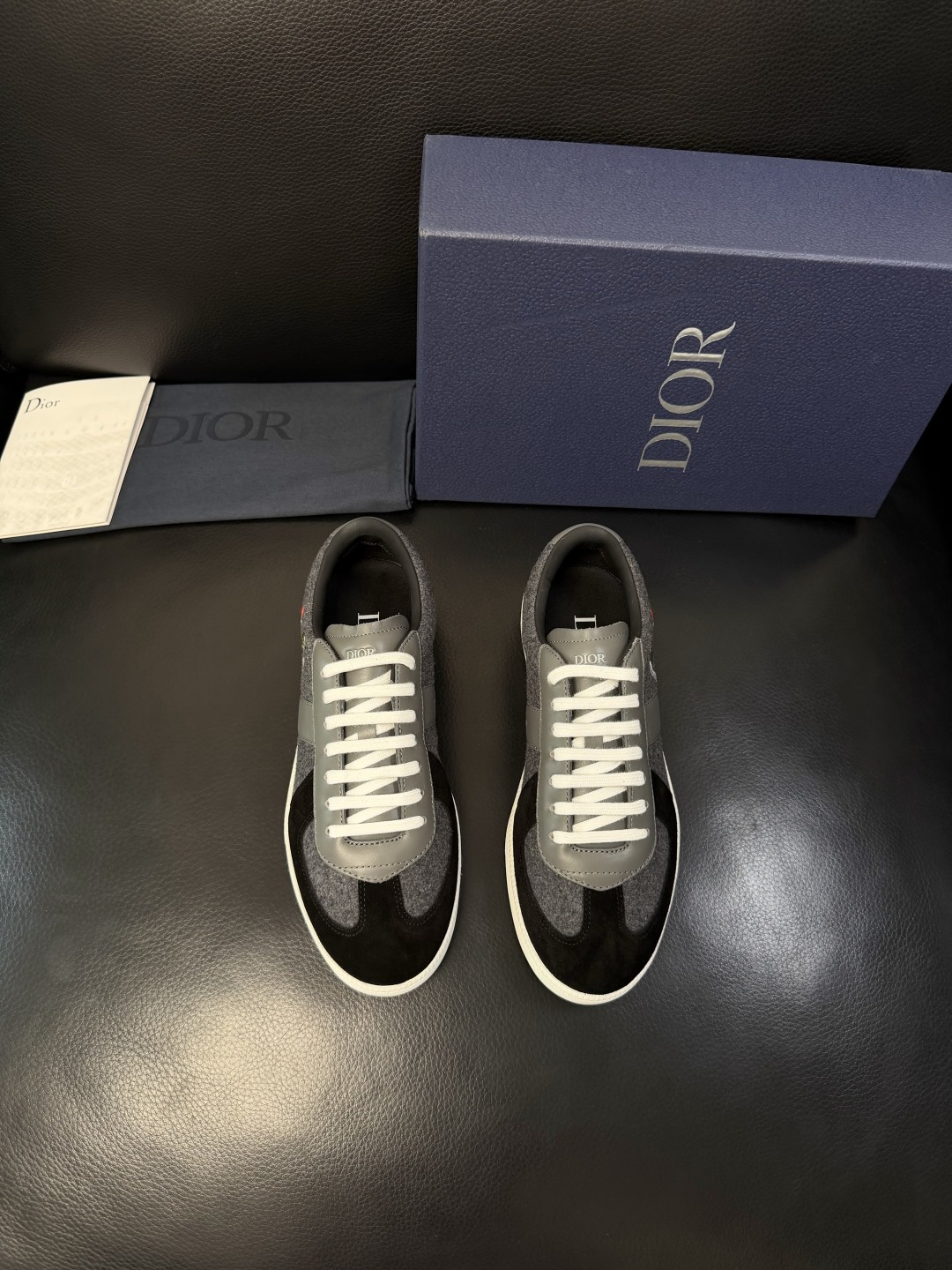 Dior 原單運動板鞋 男款黑色麂皮拼接休閒鞋低幫款| 13 Dior 原單運動板鞋 男款黑色麂皮拼接休閒鞋低幫款