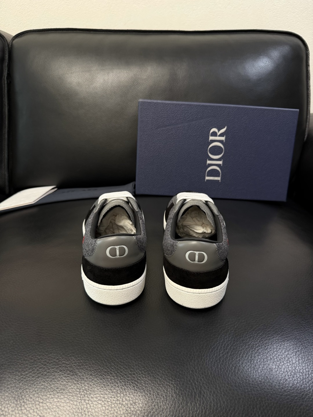 Dior 原單運動板鞋 男款黑色麂皮拼接休閒鞋低幫款| 8 Dior 原單運動板鞋 男款黑色麂皮拼接休閒鞋低幫款