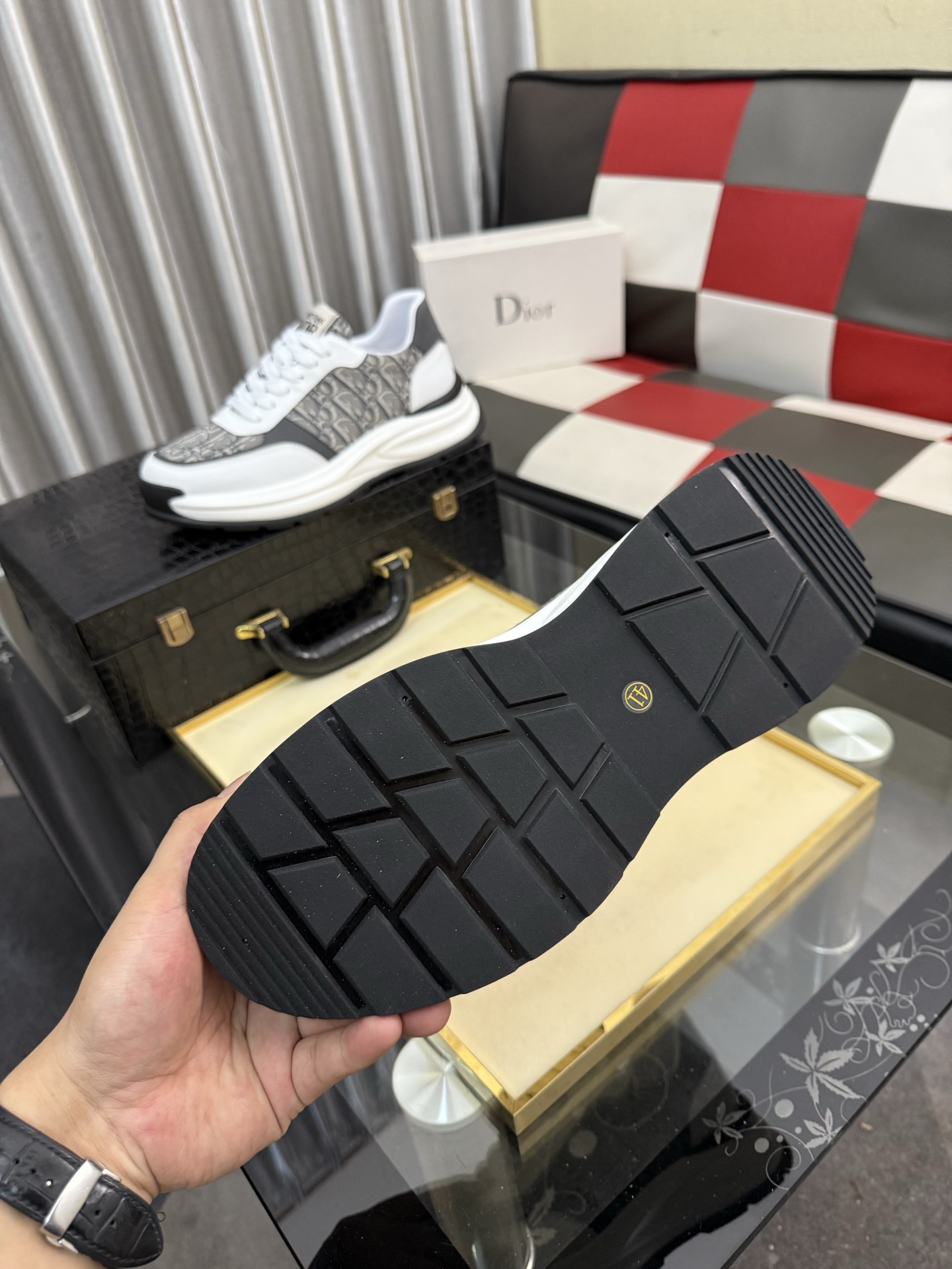 Dior 一比一 Oblique老花運動鞋 白灰拼接厚底休閒款| 7 Dior 一比一 Oblique老花運動鞋 白灰拼接厚底休閒款