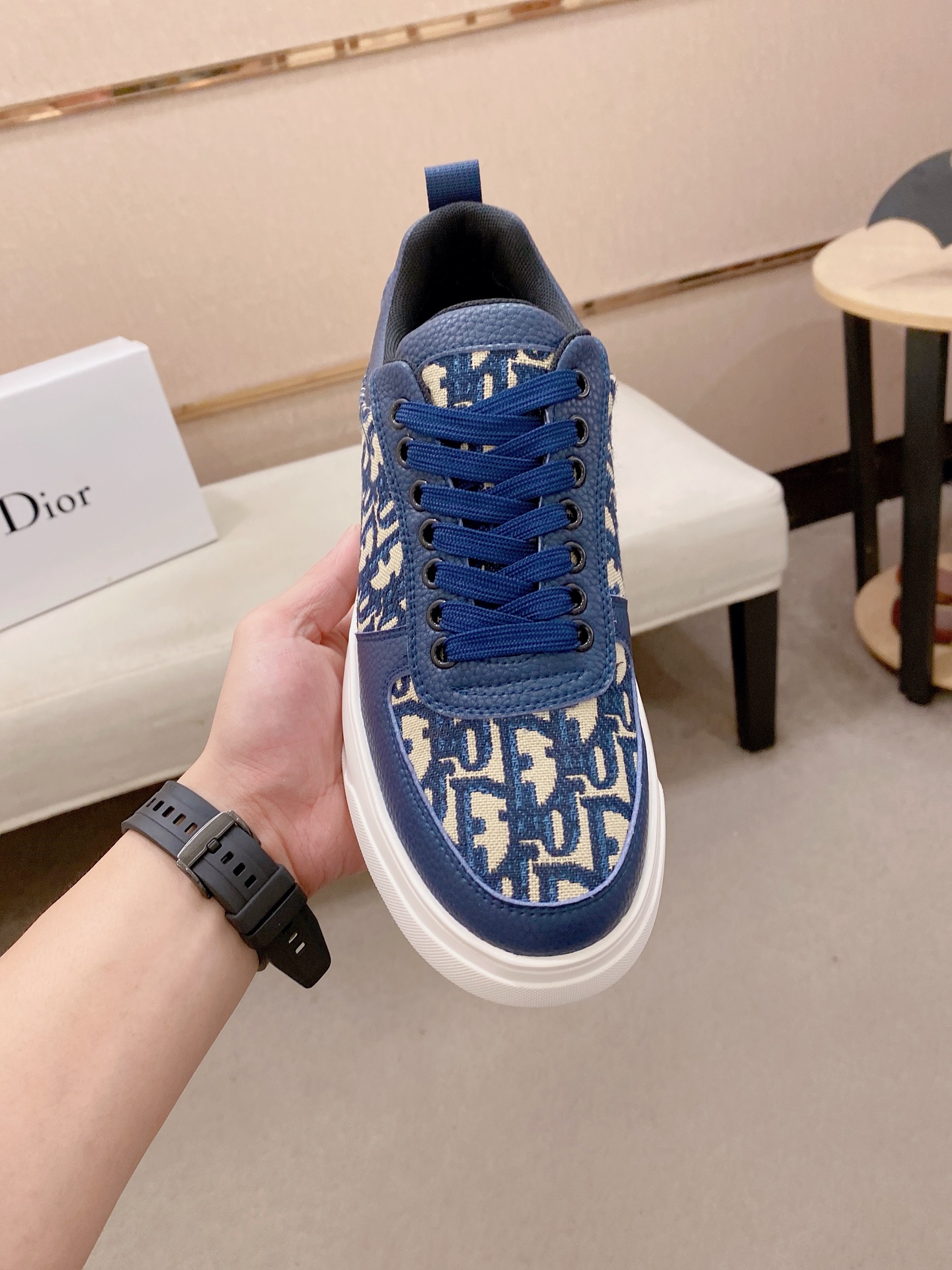 Dior 原單Oblique低筒帆布鞋 藍色老花休閒百搭款| 14 Dior 原單Oblique低筒帆布鞋 藍色老花休閒百搭款