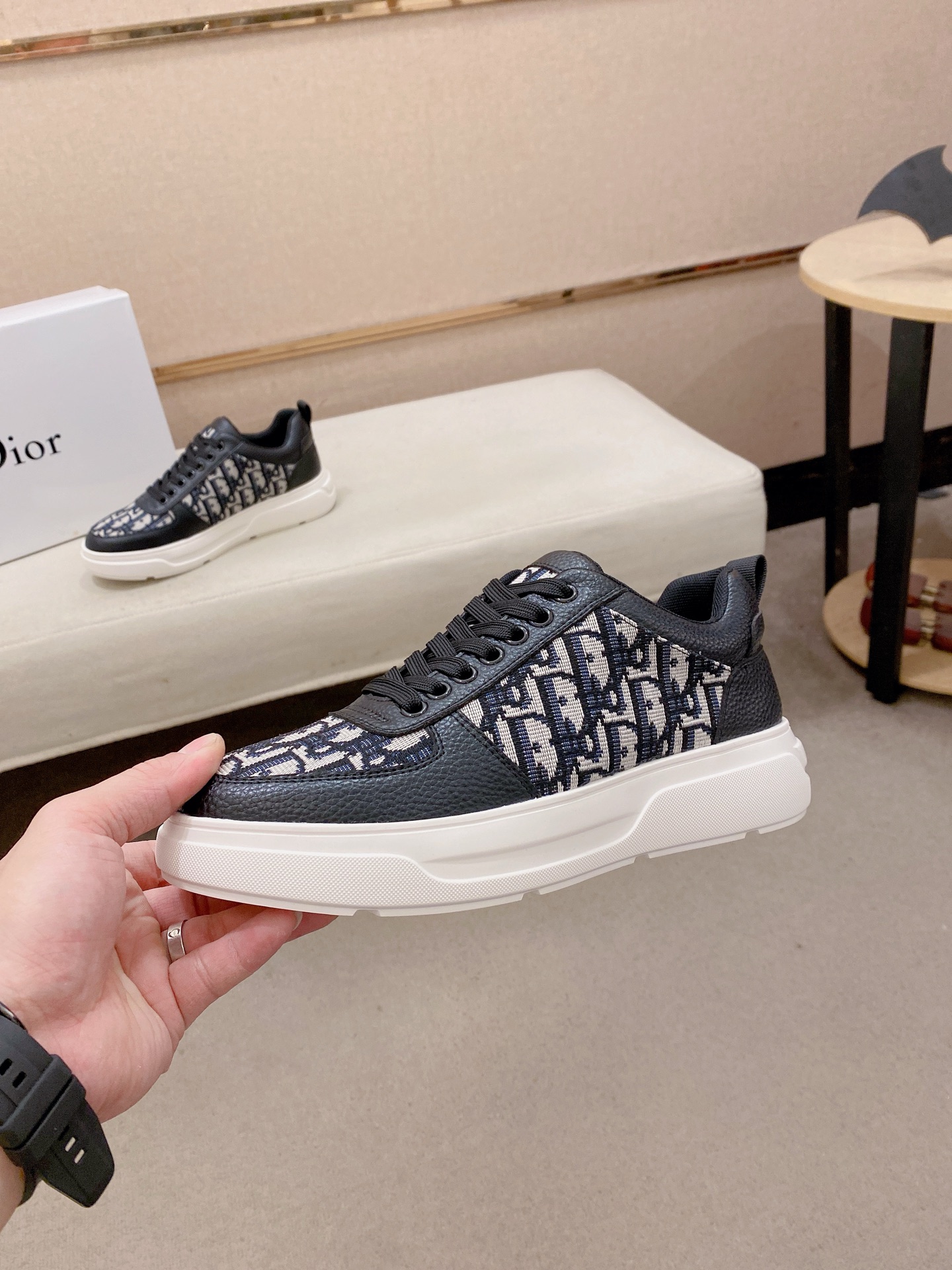 Dior 高仿Oblique帆布低筒鞋 黑白拼接休閒潮流款| 13 Dior 高仿Oblique帆布低筒鞋 黑白拼接休閒潮流款