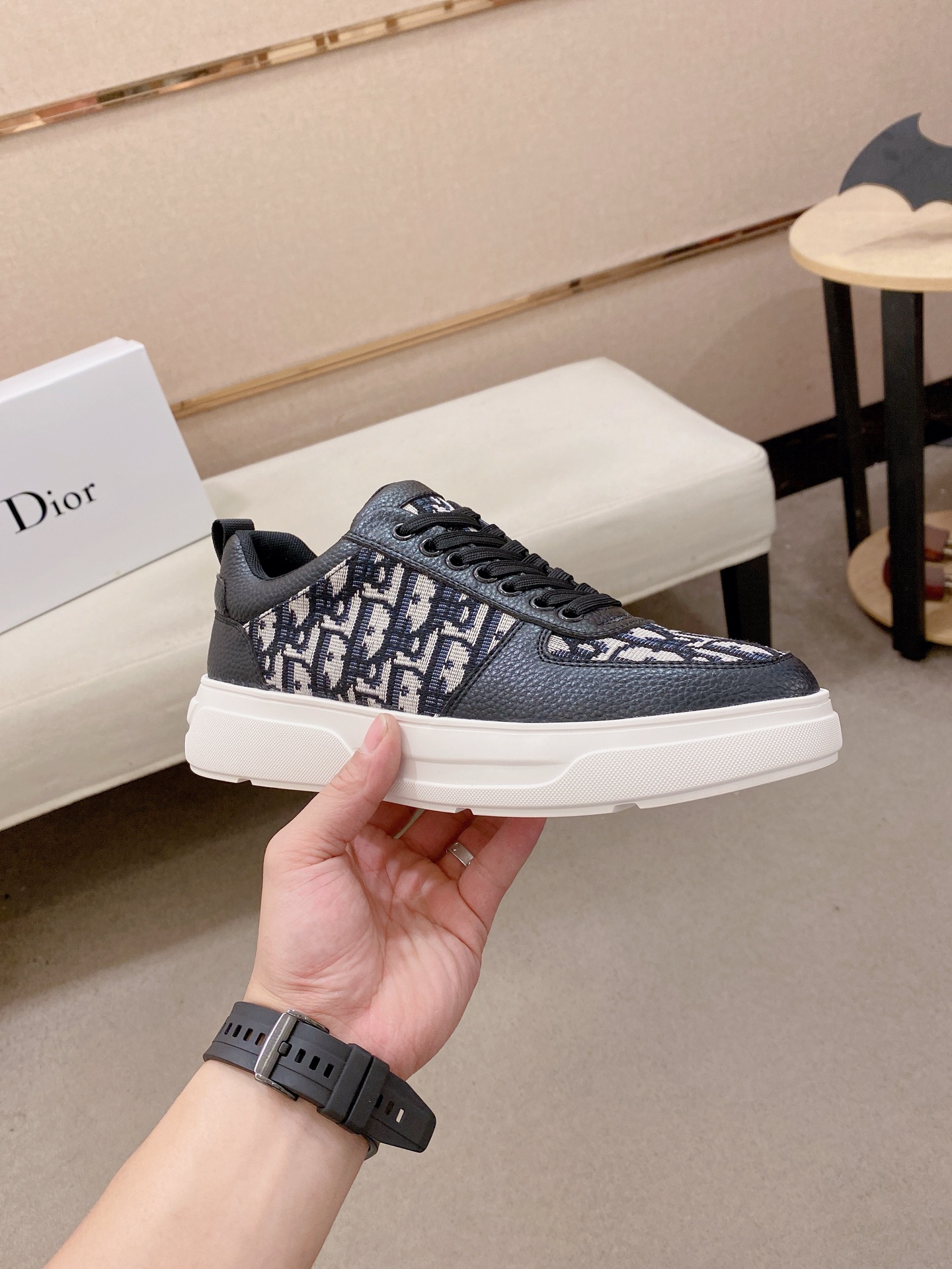 Dior 高仿Oblique帆布低筒鞋 黑白拼接休閒潮流款| 12 Dior 高仿Oblique帆布低筒鞋 黑白拼接休閒潮流款