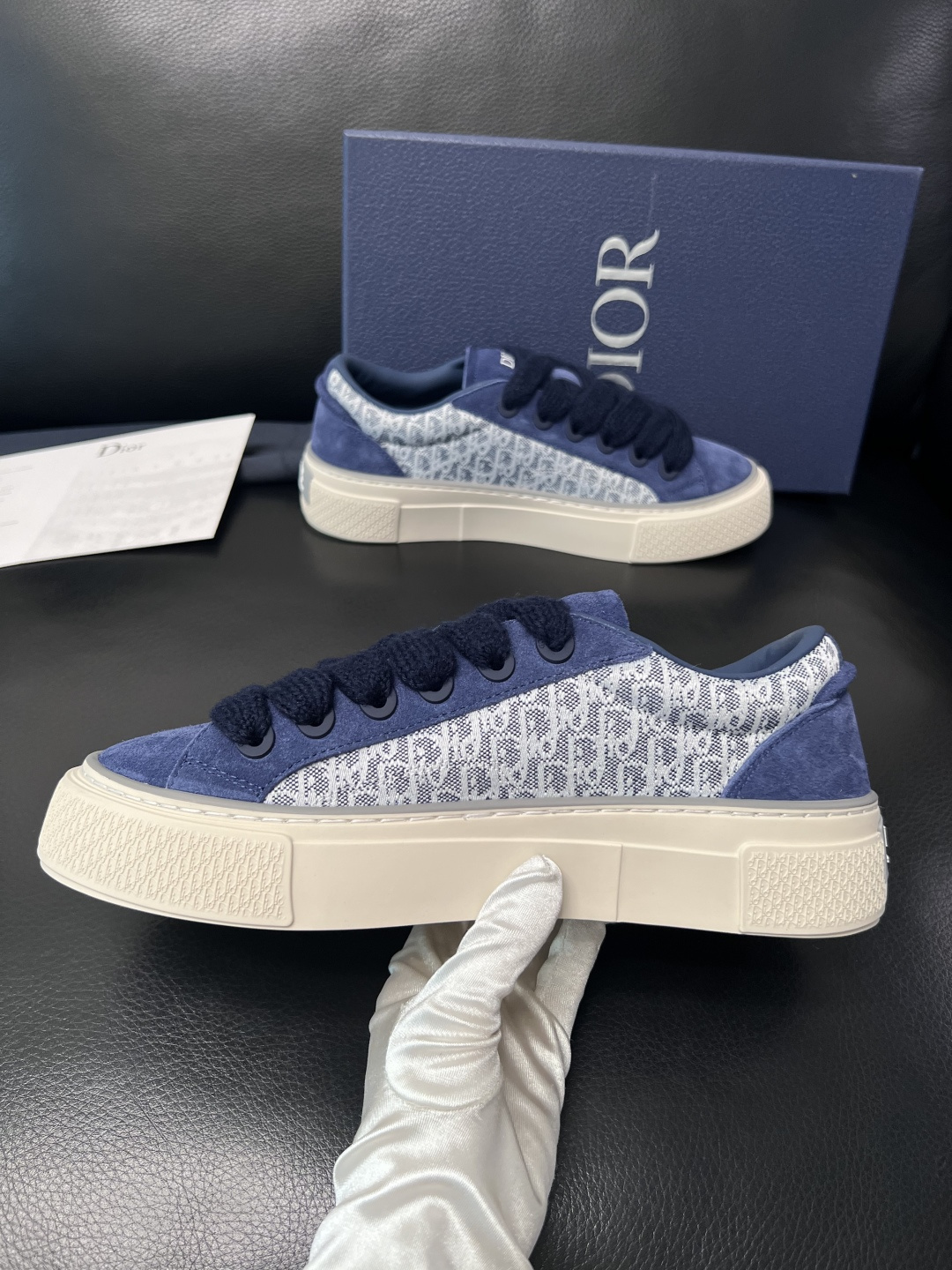 Dior 高仿藍色字母拼接休閒鞋 復古百搭低幫板鞋| 11 Dior 高仿藍色字母拼接休閒鞋 復古百搭低幫板鞋