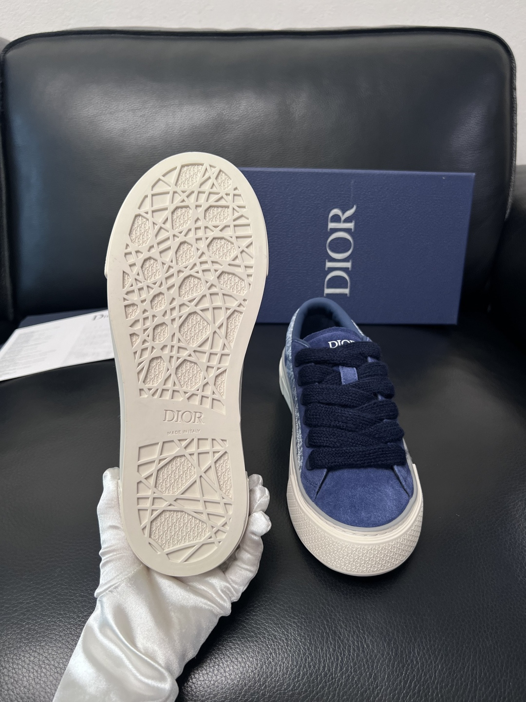 Dior 高仿藍色字母拼接休閒鞋 復古百搭低幫板鞋| 7 Dior 高仿藍色字母拼接休閒鞋 復古百搭低幫板鞋