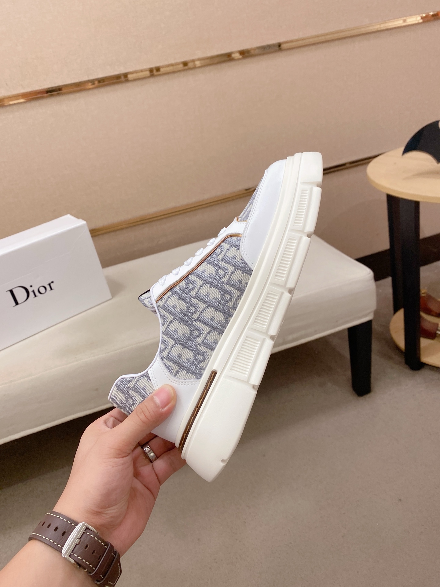 Dior 高仿老花厚底休閒鞋 經典Oblique拼接設計百搭款| 11 Dior 高仿老花厚底休閒鞋 經典Oblique拼接設計百搭款