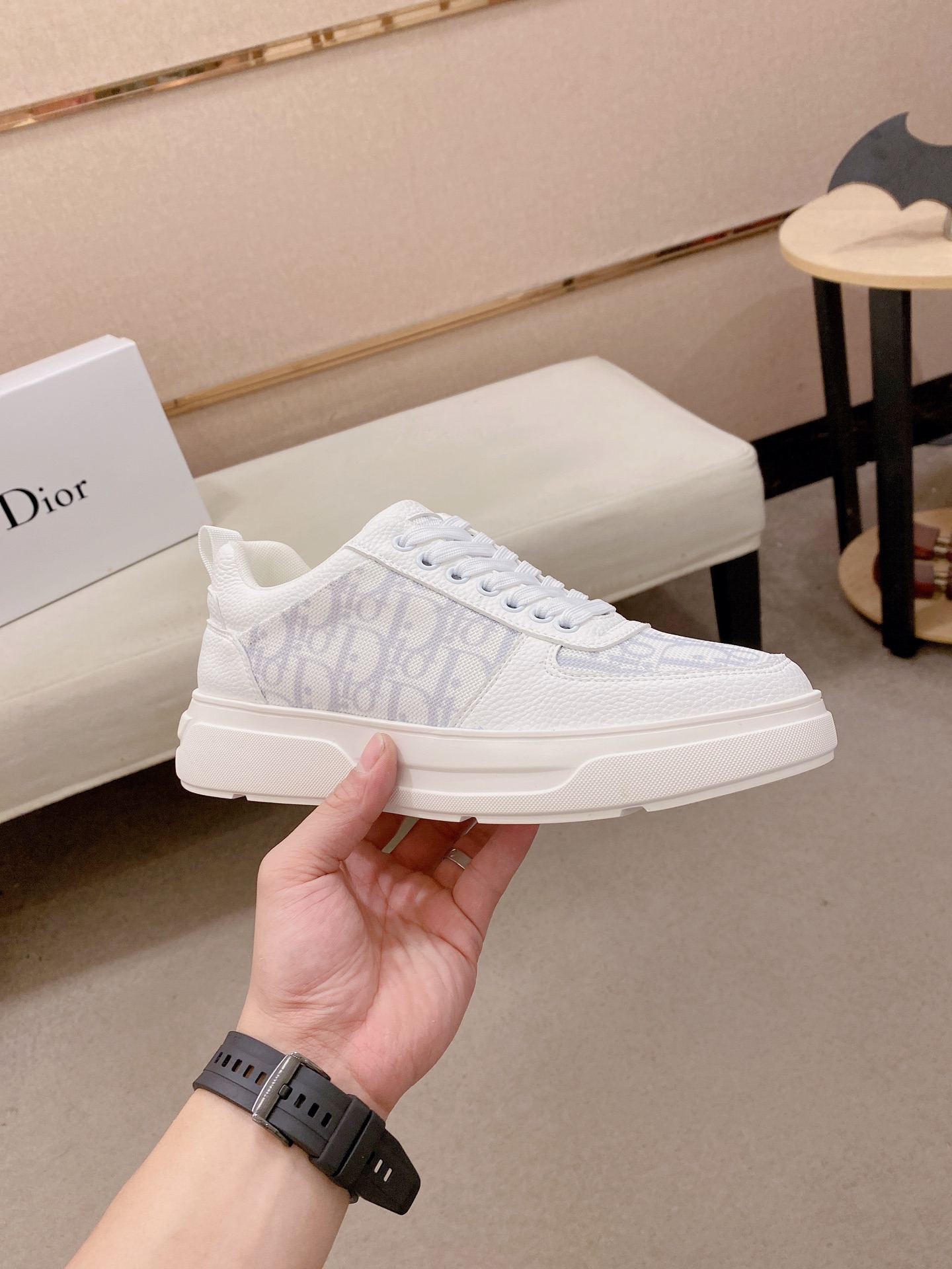 Dior 一比一白色老花休閒運動鞋 簡約百搭輕便款| 12 Dior 一比一白色老花休閒運動鞋 簡約百搭輕便款