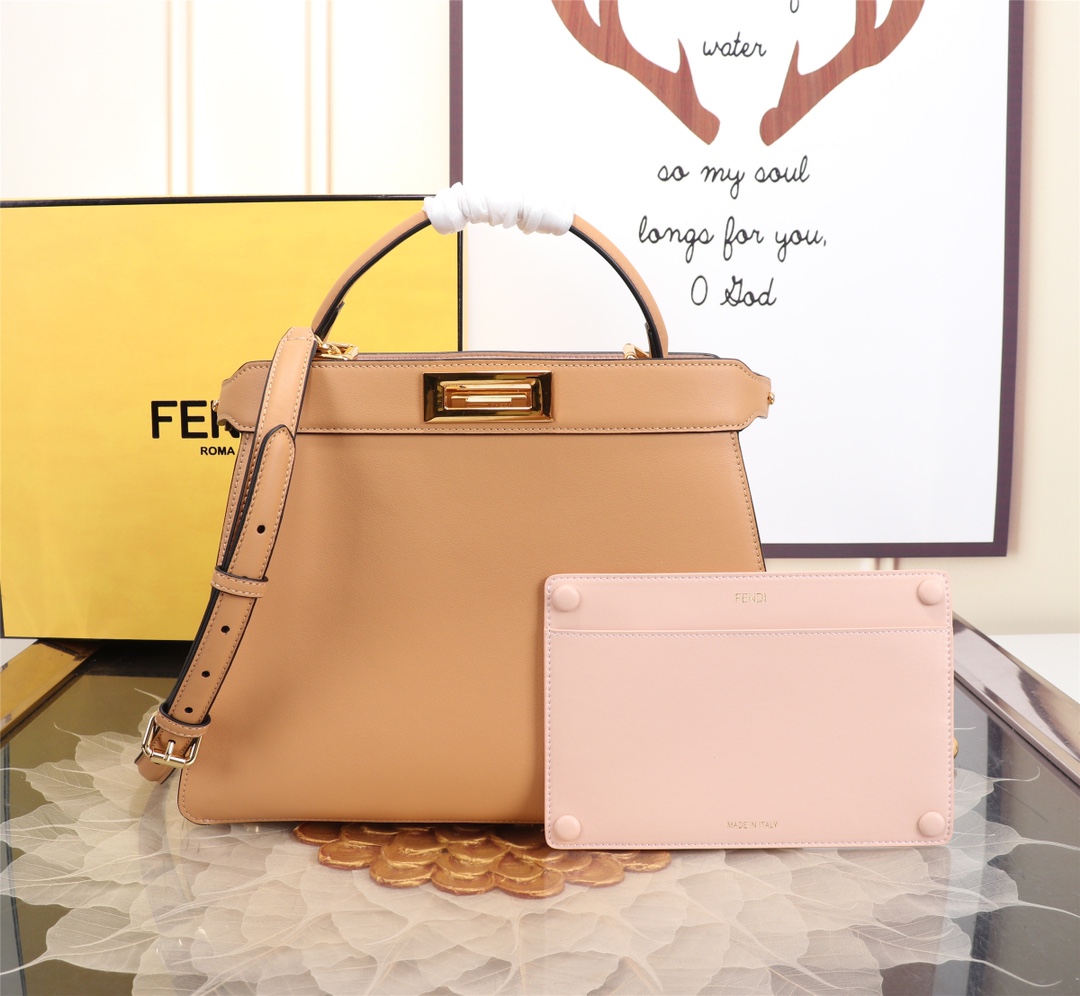 Fendi A貨 Peekaboo Selleria 小牛皮手提包 深棕色| 14 Fendi A貨 Peekaboo Selleria 小牛皮手提包 深棕色