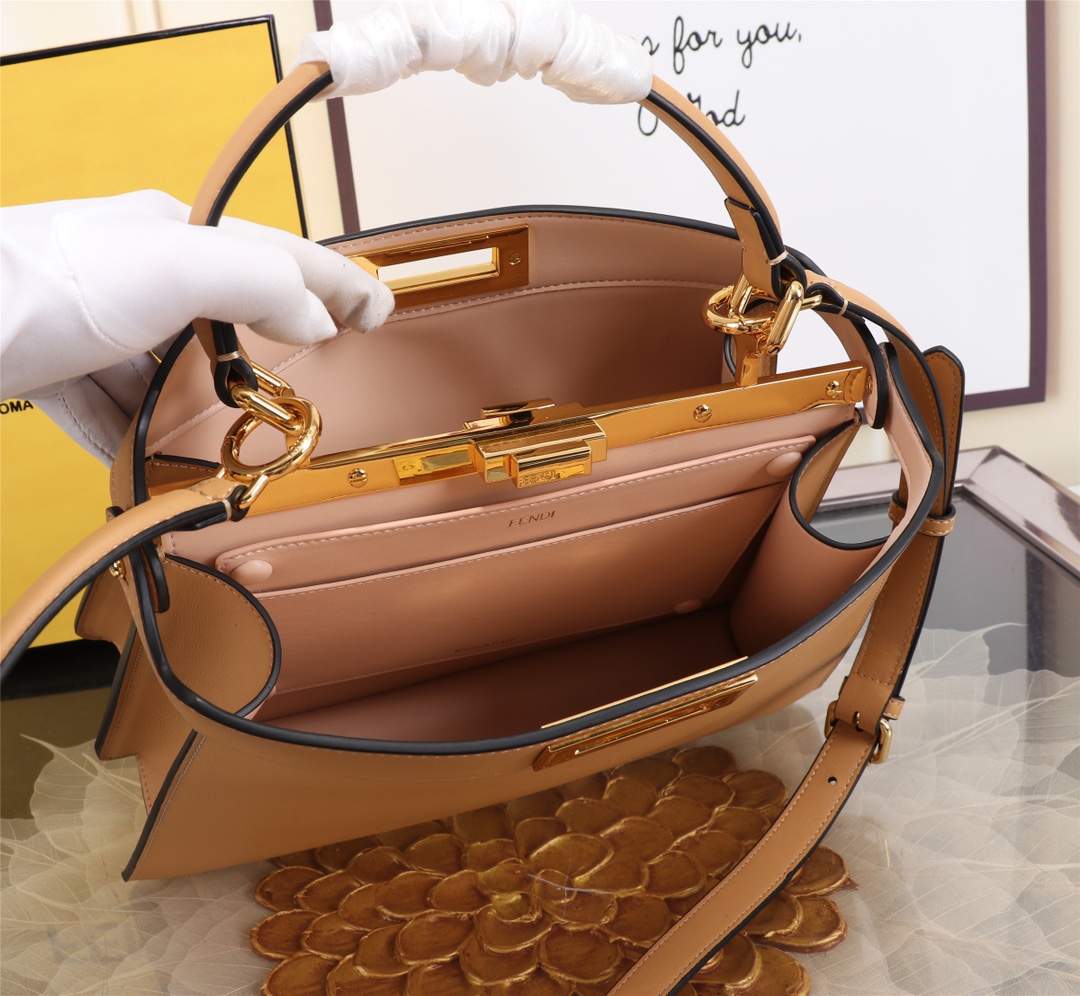 Fendi A貨 Peekaboo Selleria 小牛皮手提包 深棕色| 7 Fendi A貨 Peekaboo Selleria 小牛皮手提包 深棕色